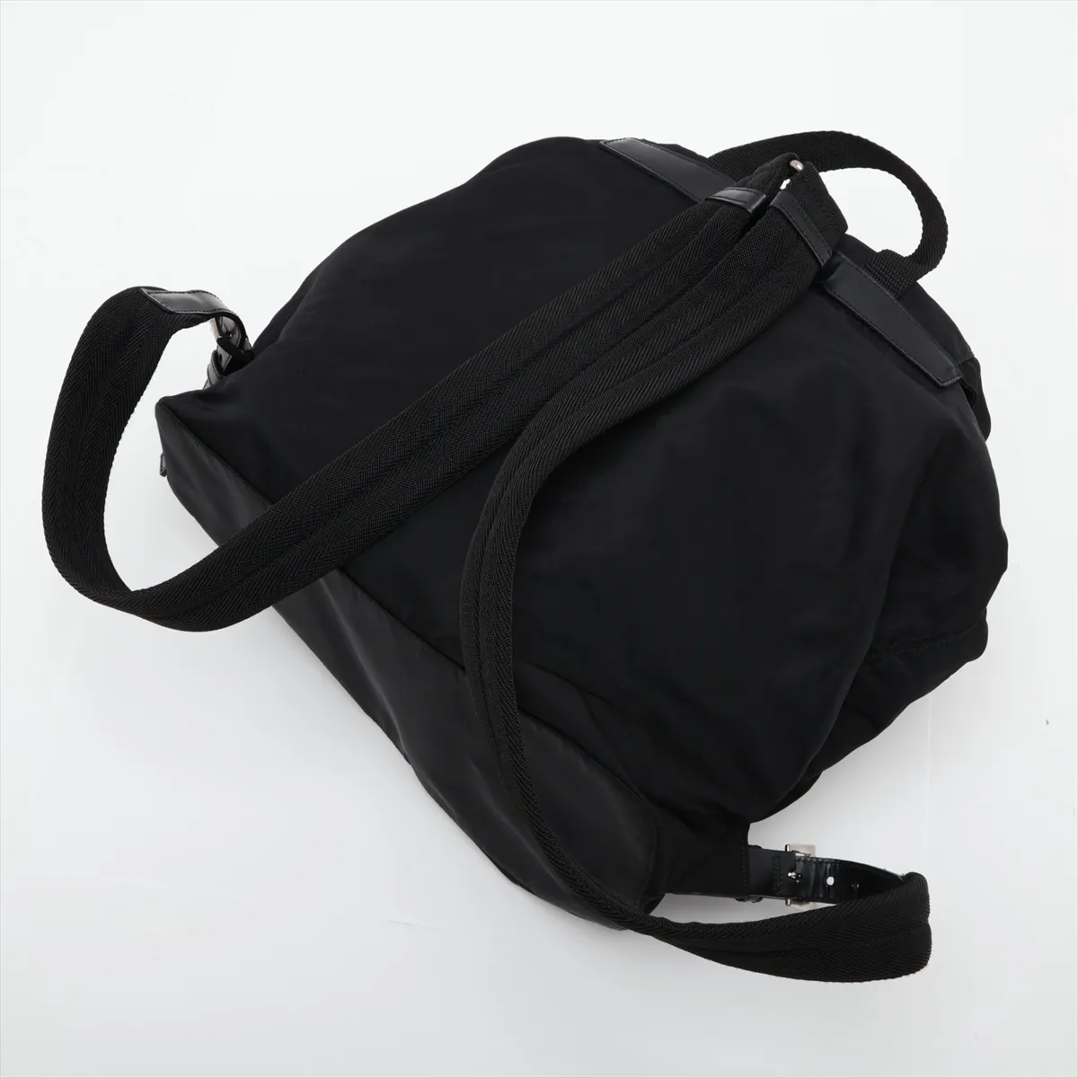 Tessuto Nylon x Leather Backpack/Rucksack, Black — view 5