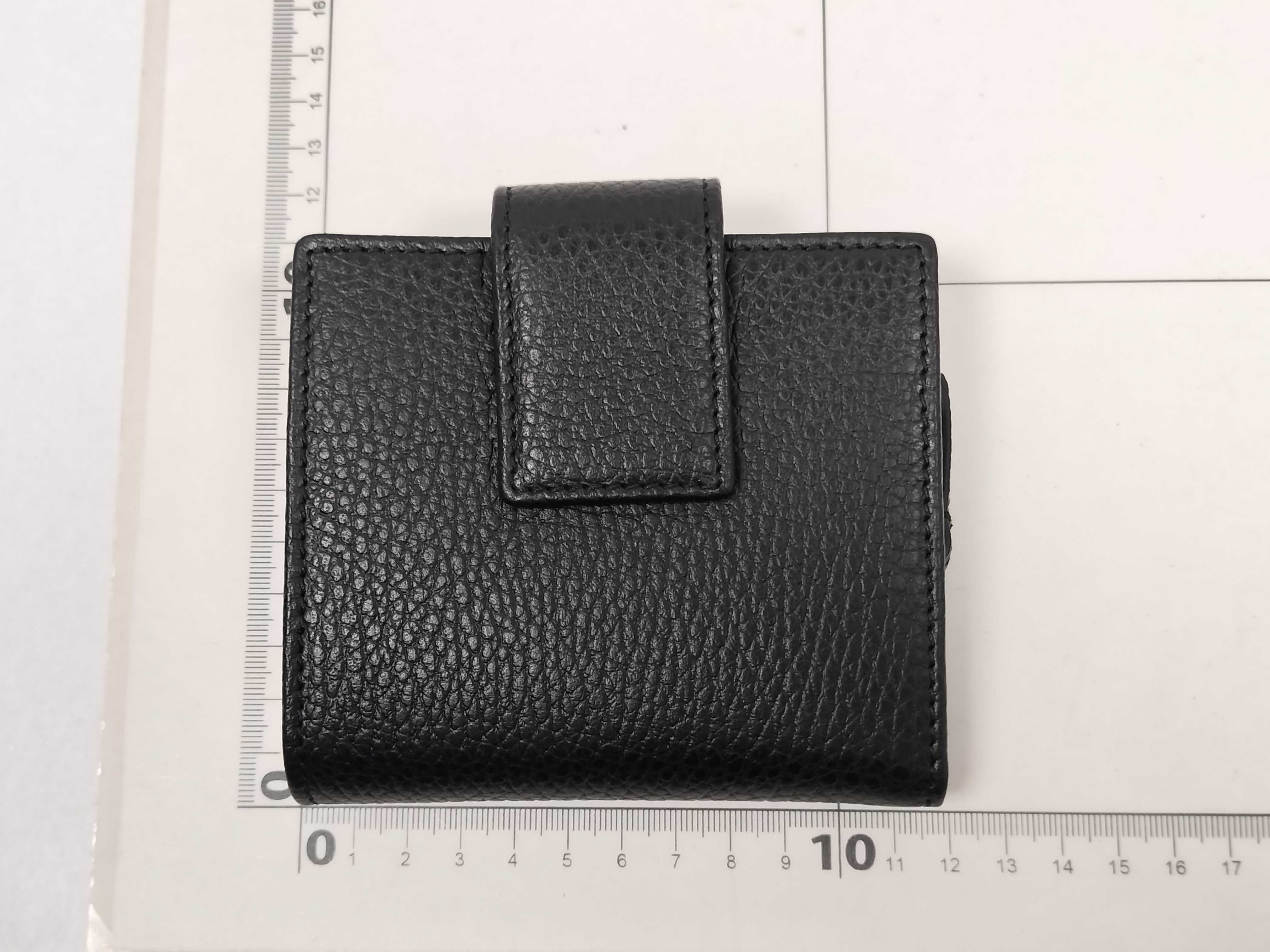 Leather Ribbon Compact Wallet, Black, 524298 (Wallet) — view 2