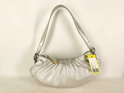 one-shoulder silver shoulder bag