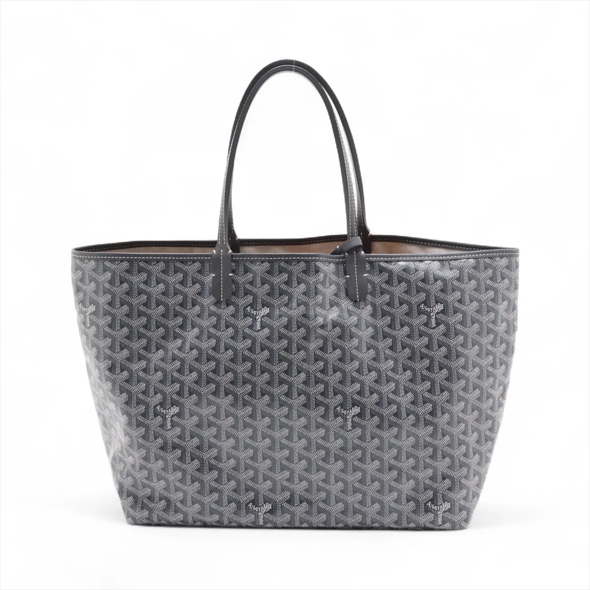 Saint Louis PM PVC x Leather Tote Bag, Gray, with Clip