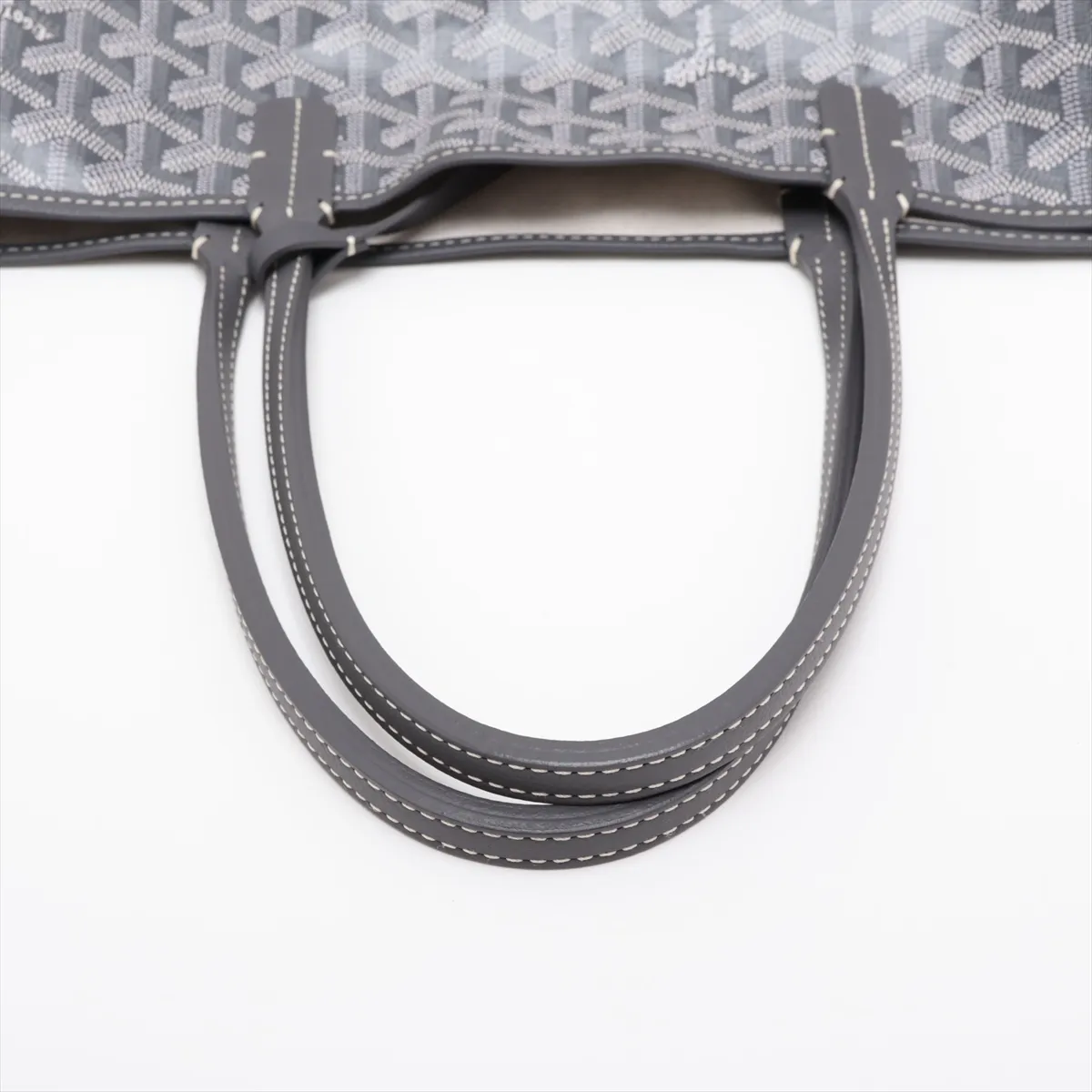 Saint Louis PM PVC x Leather Tote Bag, Gray, with Clip — view 5