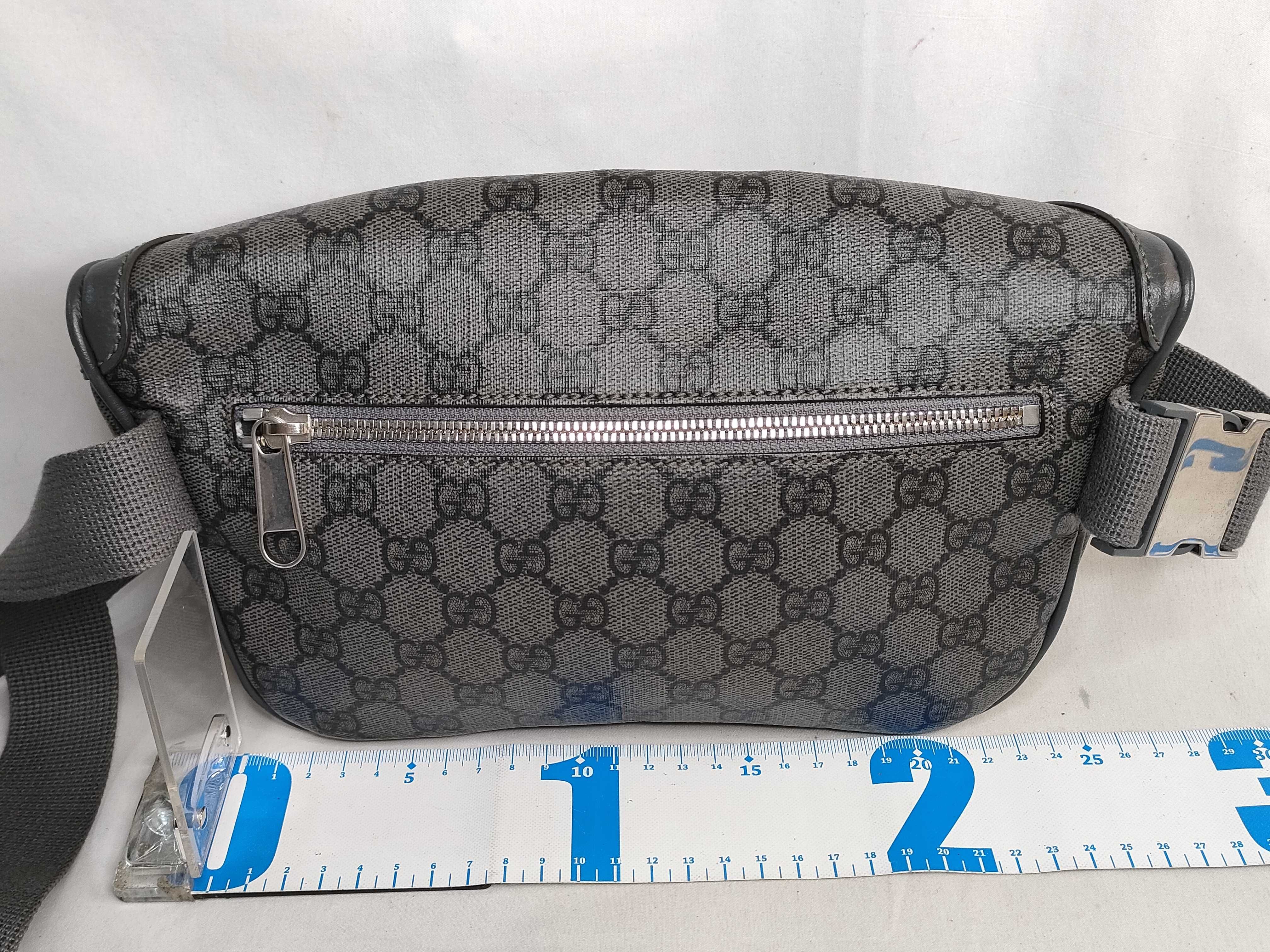 GG Supreme PVC x Leather Body Bag, Gray, 733868 Shoulder Bag — view 2