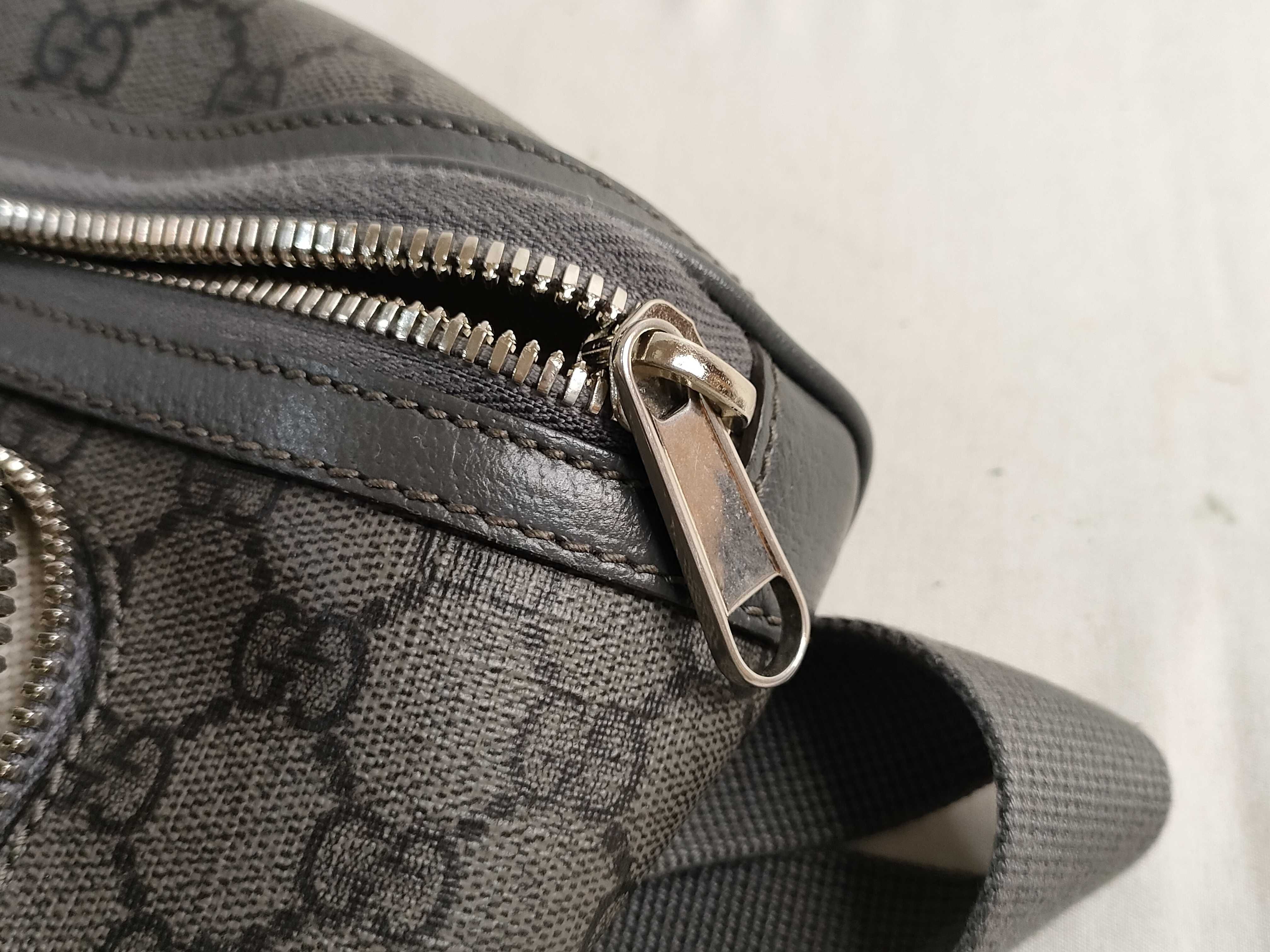 GG Supreme PVC x Leather Body Bag, Gray, 733868 Shoulder Bag — view 13
