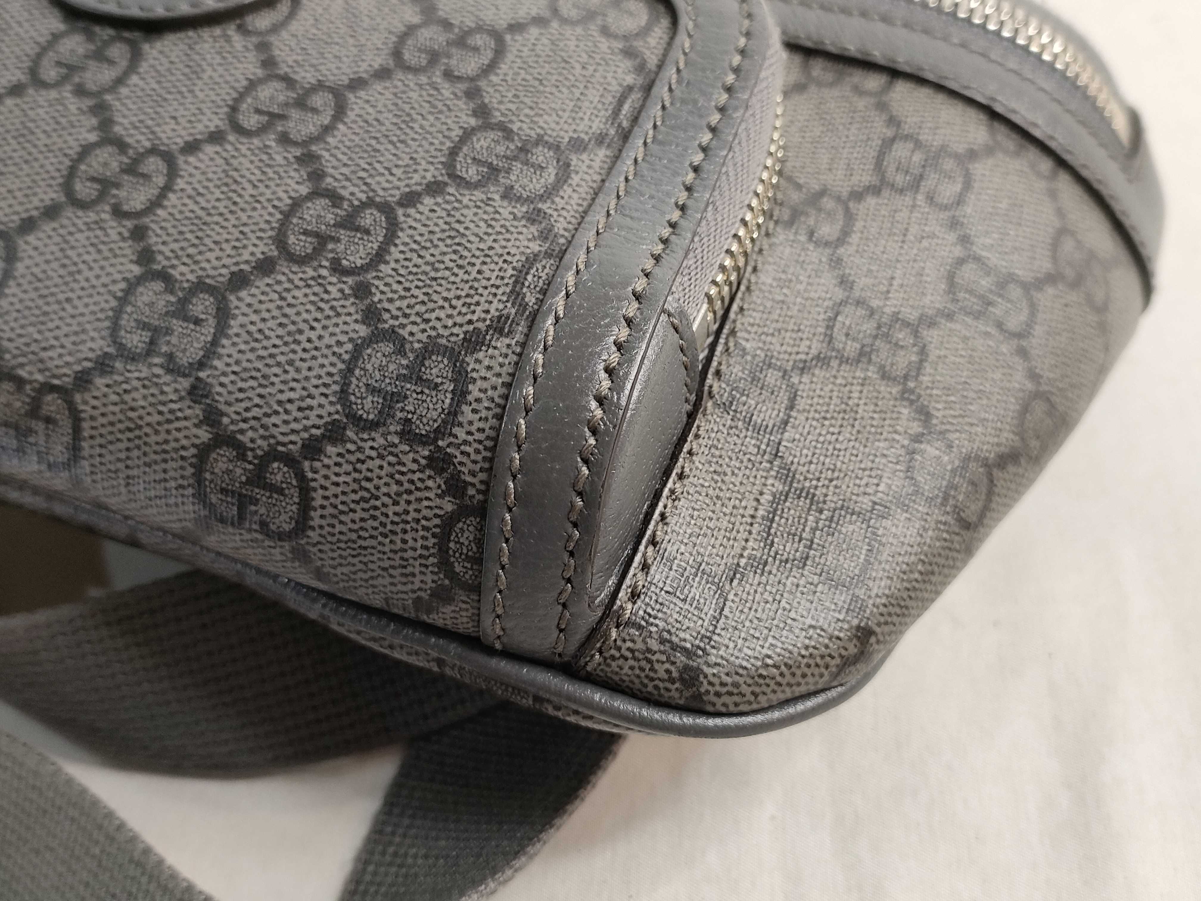 GG Supreme PVC x Leather Body Bag, Gray, 733868 Shoulder Bag — view 6