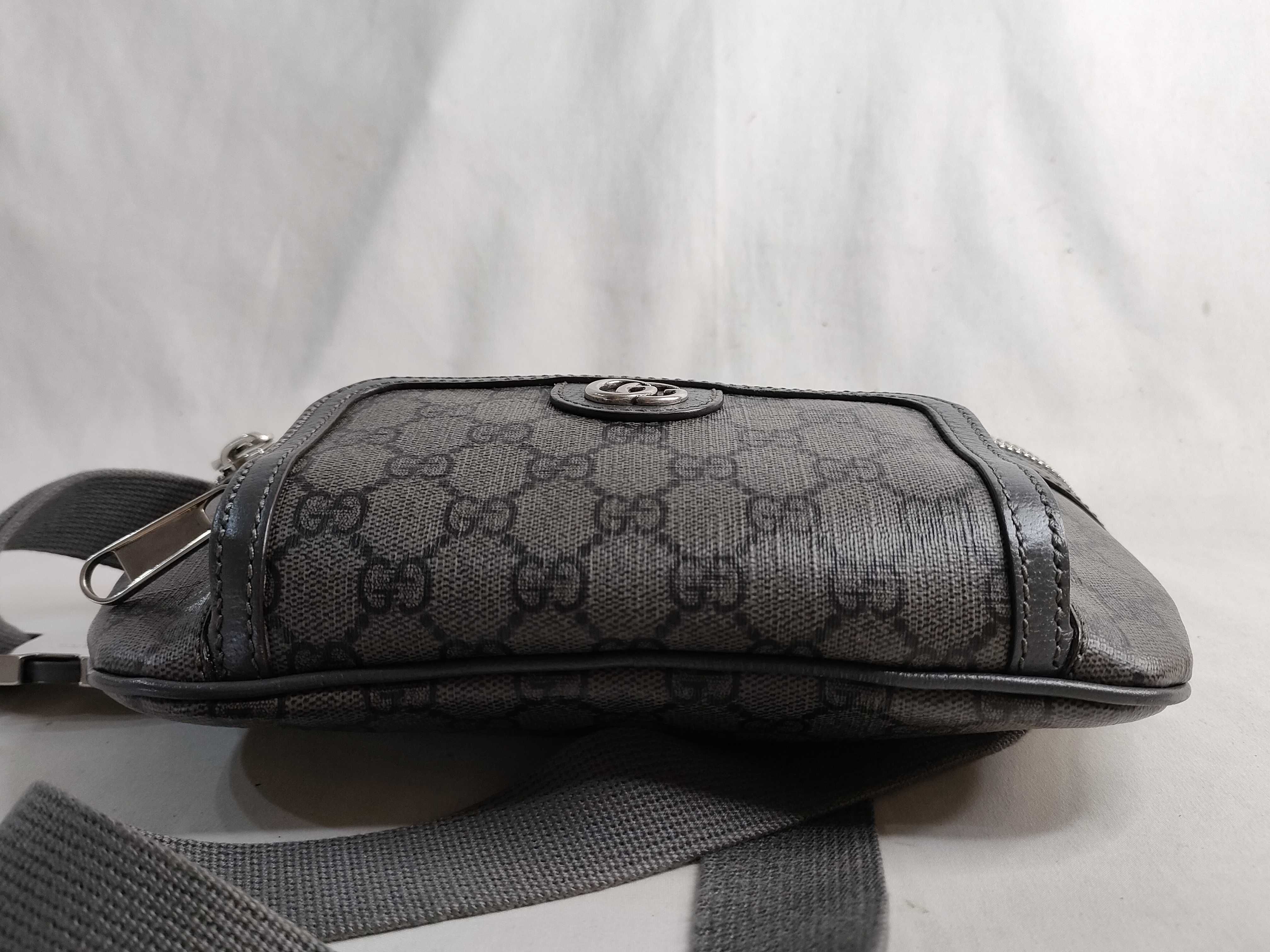 GG Supreme PVC x Leather Body Bag, Gray, 733868 Shoulder Bag — view 7