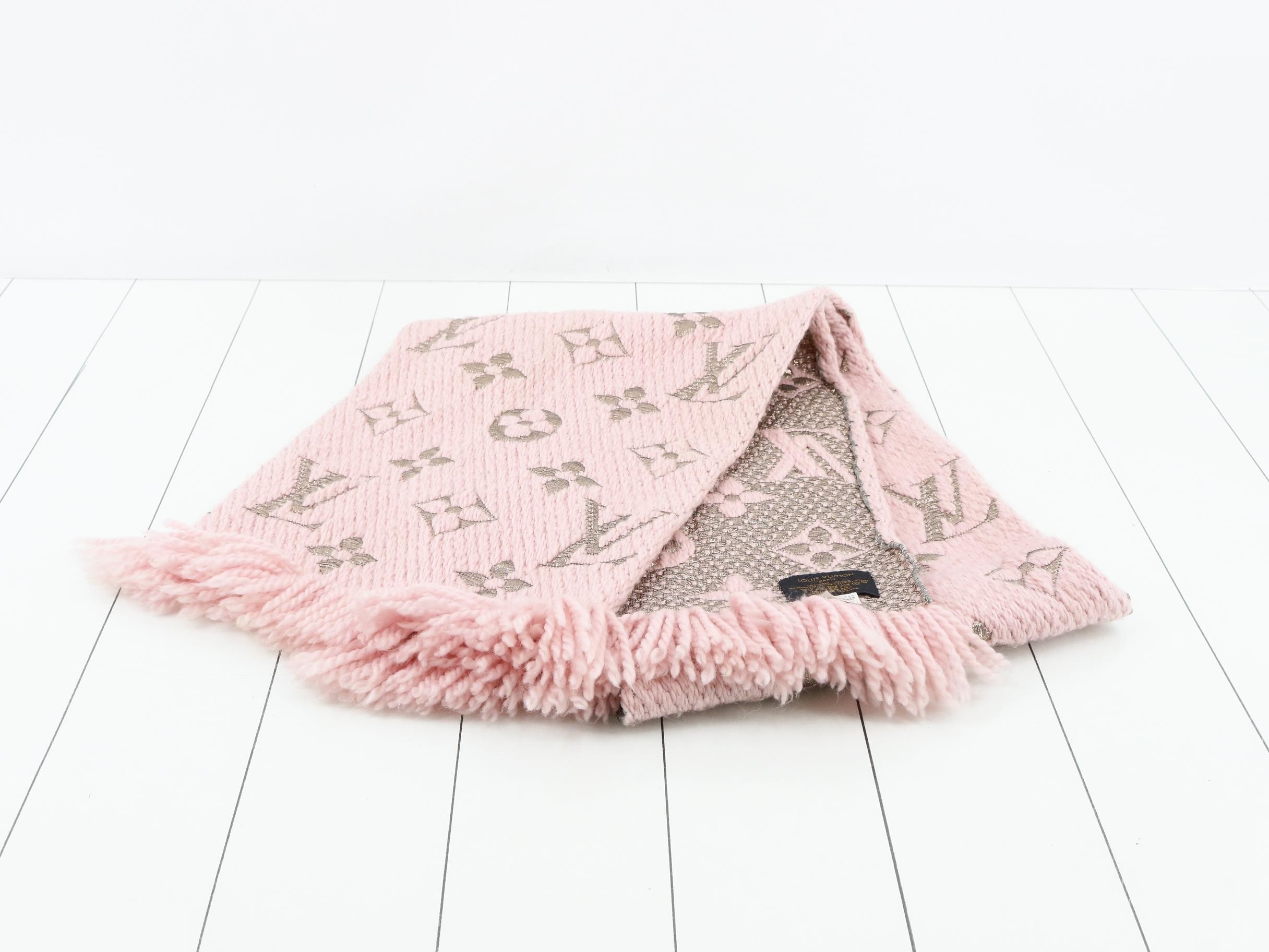 Logo Mania Long Scarf, Pink x Silver, with domestic tag. — view 2