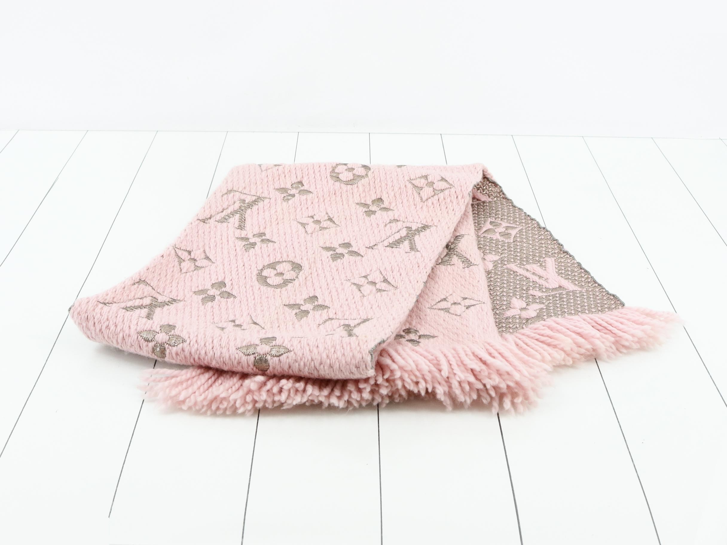 Logo Mania Long Scarf, Pink x Silver, with domestic tag. — view 3