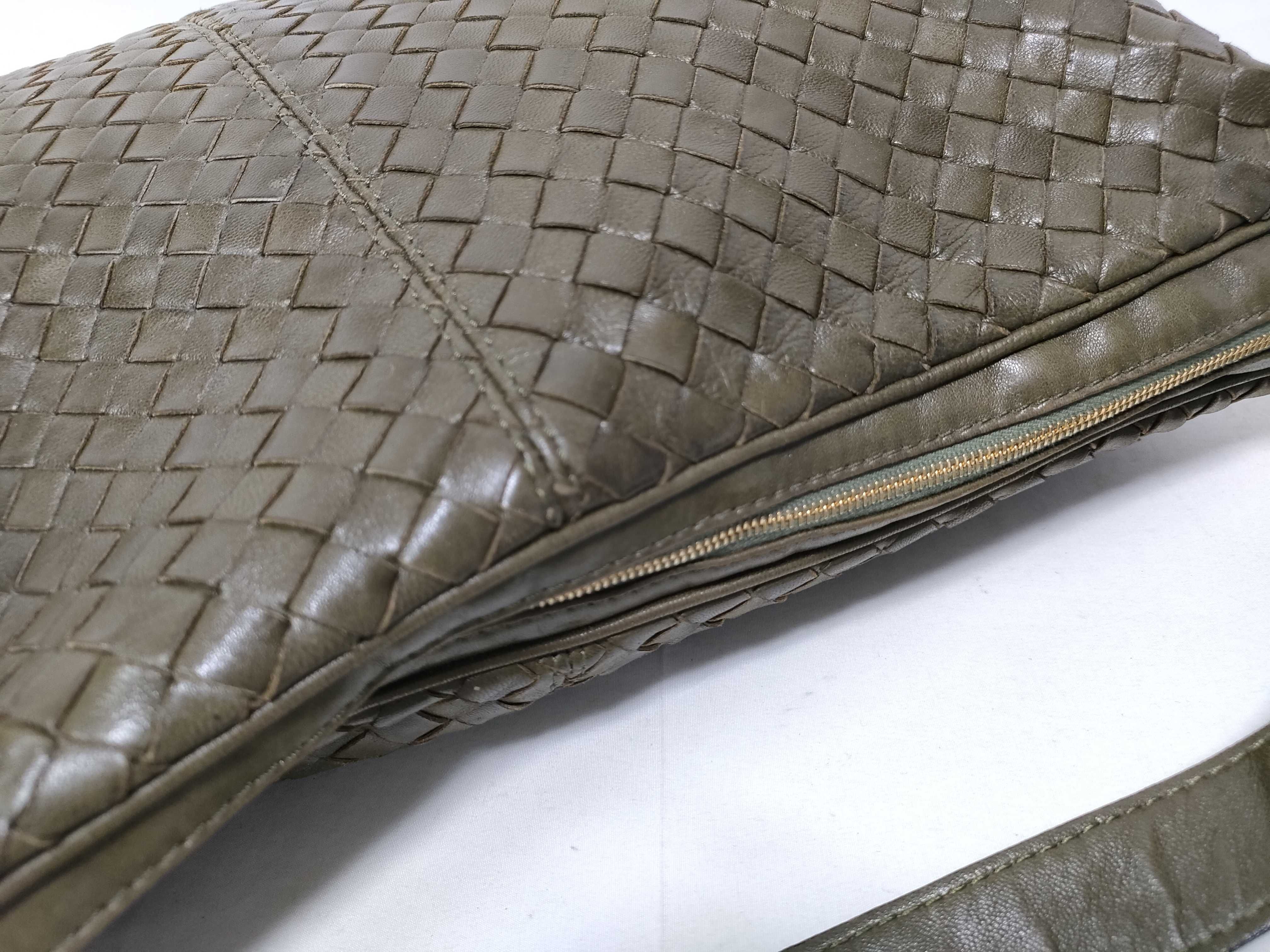 Intrecciato Shoulder Bag (Olive) — view 12