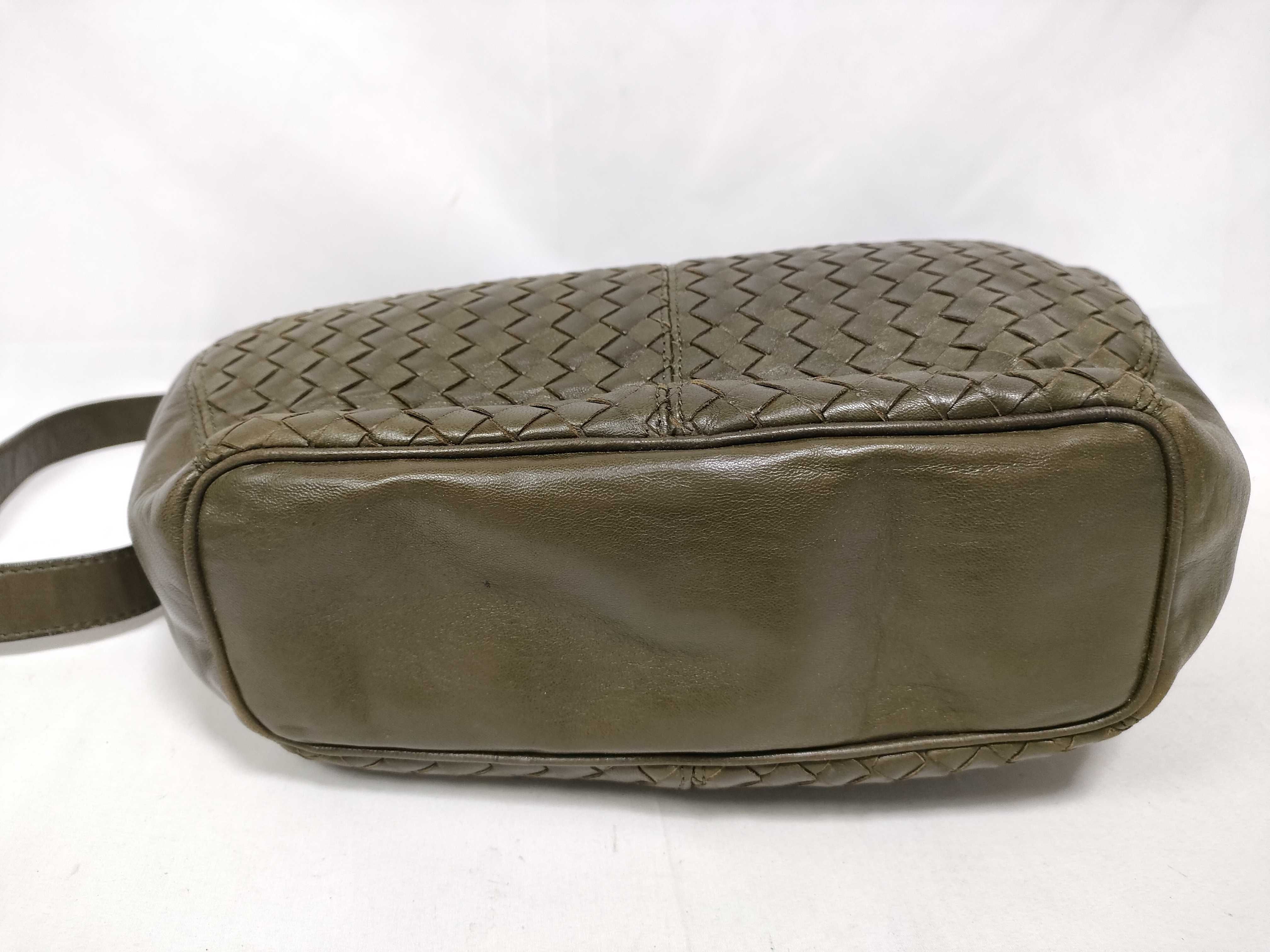 Intrecciato Shoulder Bag (Olive) — view 3