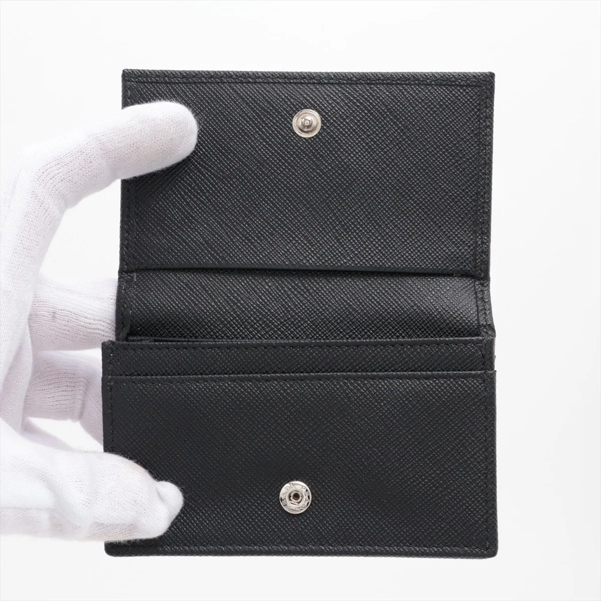 Saffiano 1MC122 Leather Card Case Black — view 3