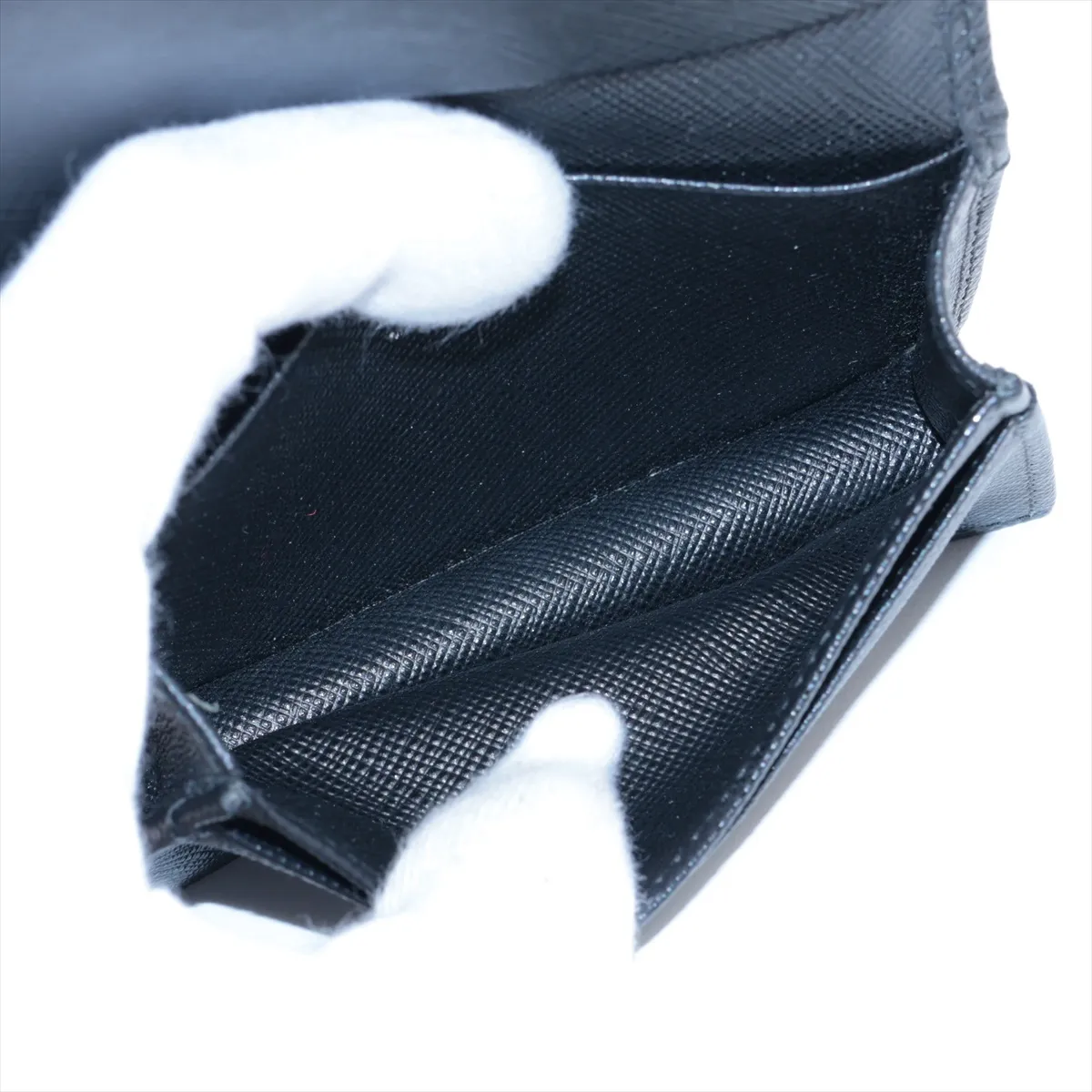 Saffiano 1MC122 Leather Card Case Black — view 5