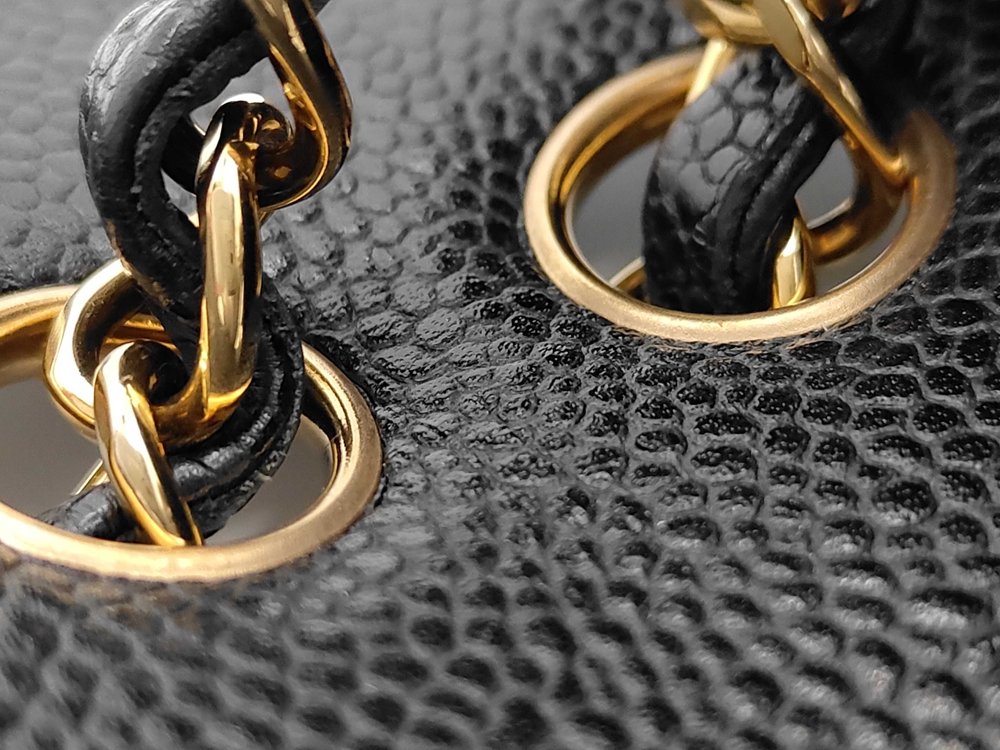 Matelassé 23 Caviar Skin Double Flap Shoulder Bag with Black IC Plate and Gold Hardware — view 7