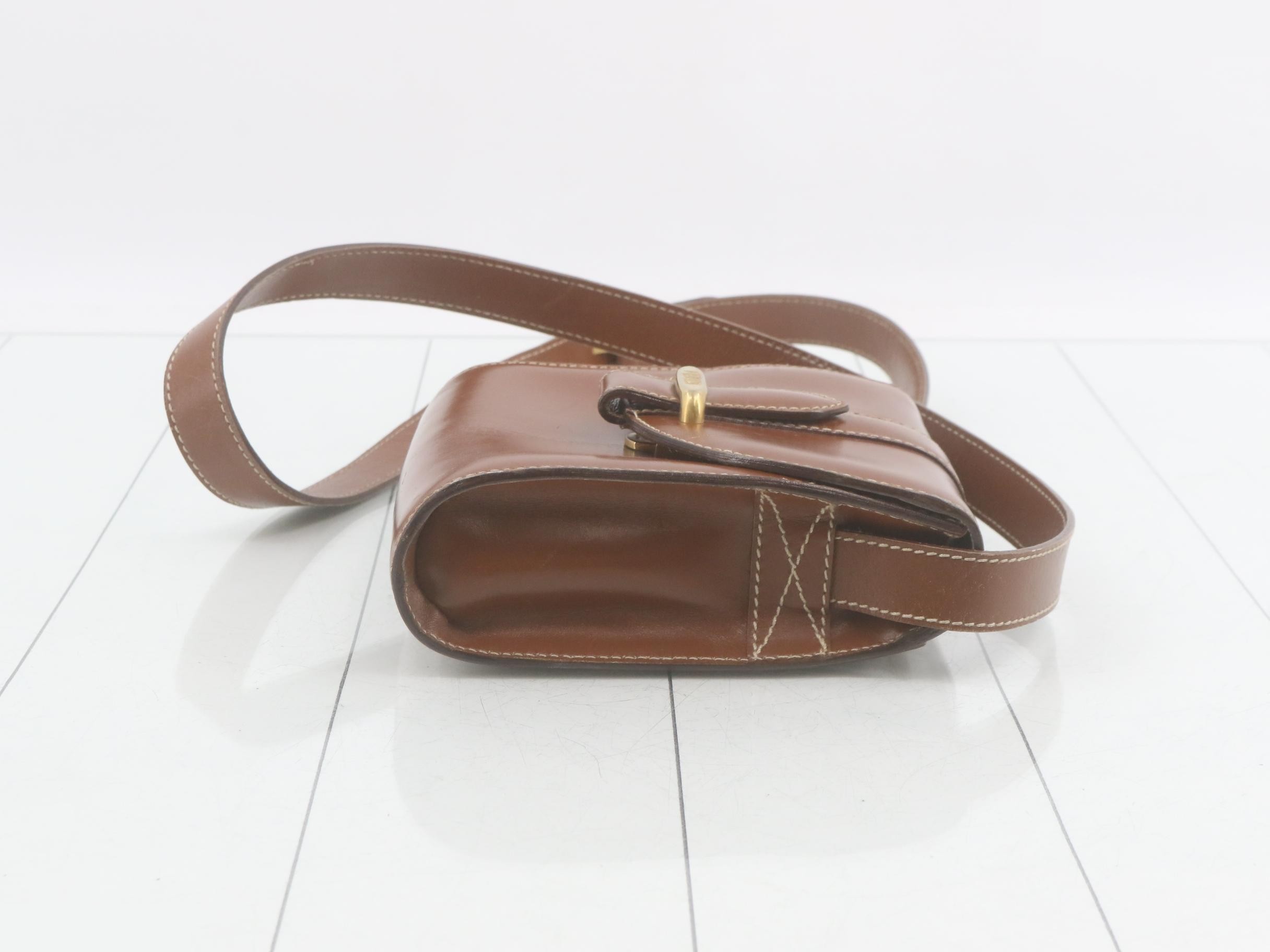 Leather shoulder bag, brown — view 3
