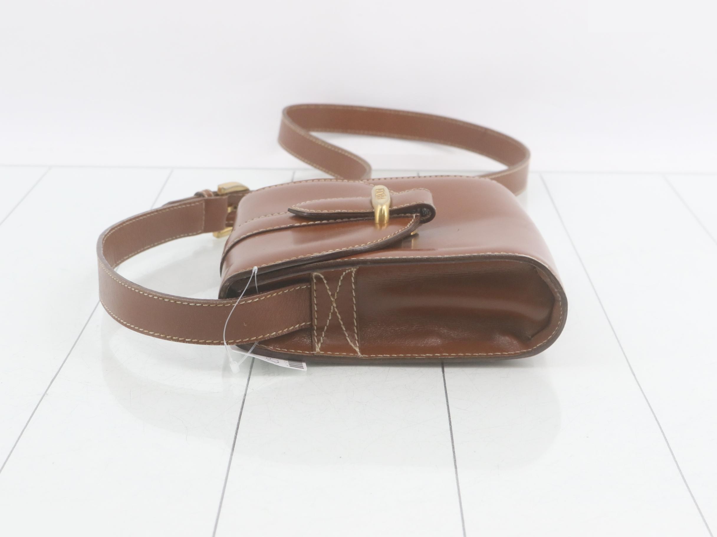 Leather shoulder bag, brown — view 4