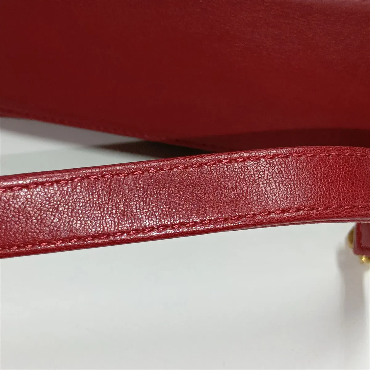 Chevron Lambskin 2-Way Handbag, Red with Gold Hardware, 24408546, Serial Number 24 — view 15
