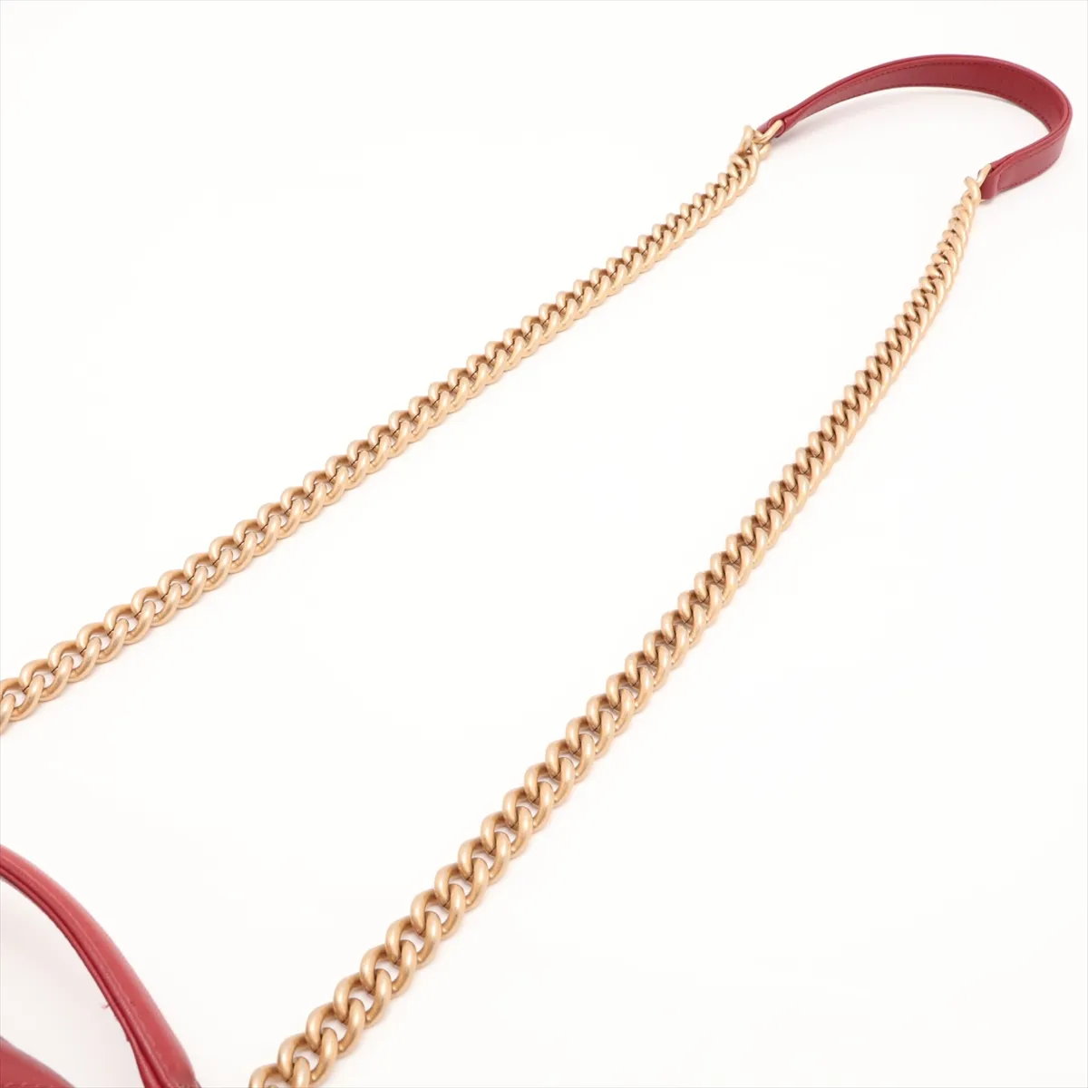 Chevron Lambskin 2-Way Handbag, Red with Gold Hardware, 24408546, Serial Number 24 — view 7