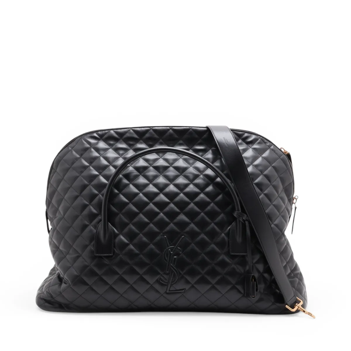 Duffle Leather 2-Way Boston Bag, Black, 736009