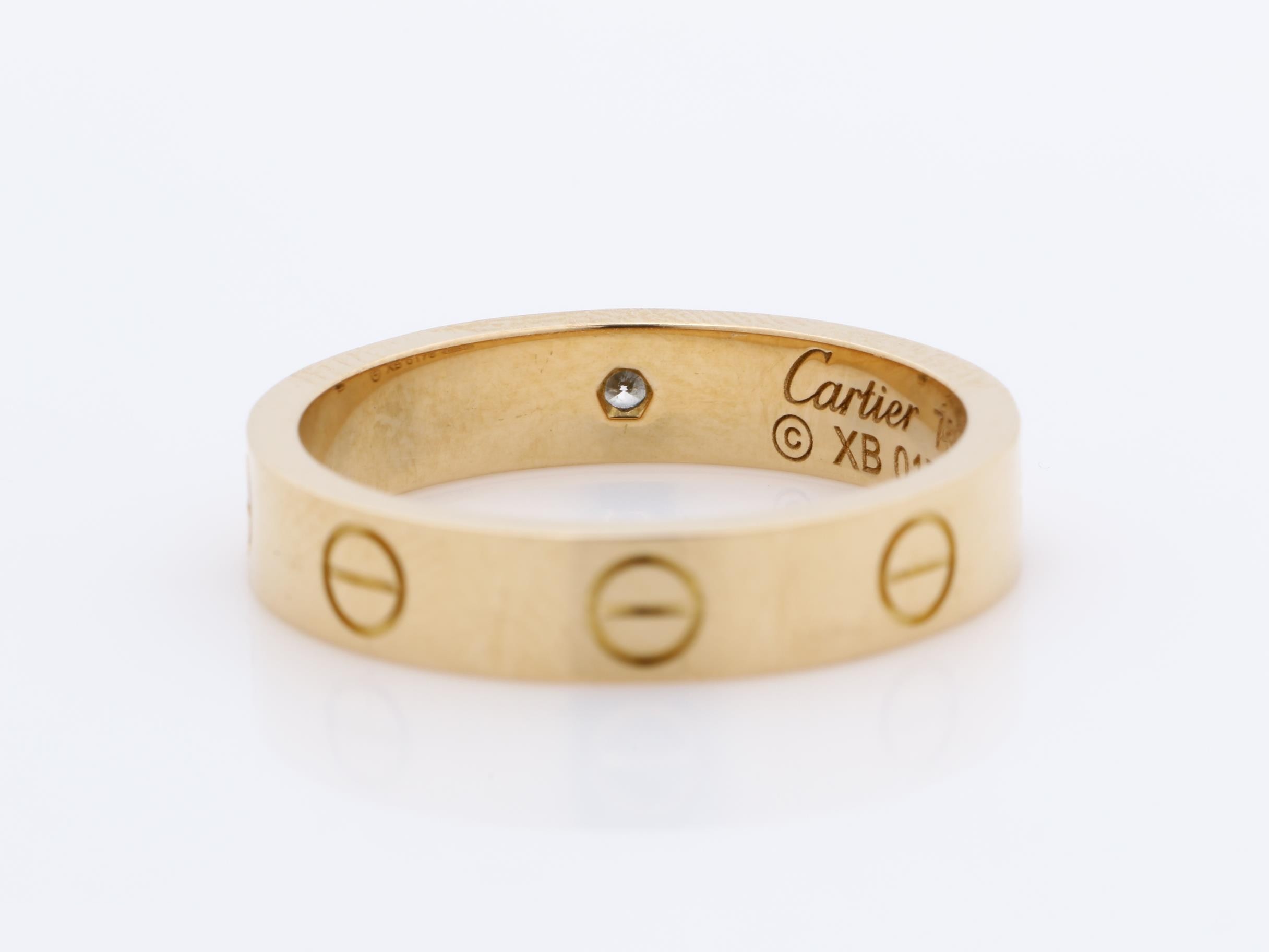 750PG Mini Love Diamond Ring, Size 52, 4.4g, Approx. 3.7mm Width — view 4