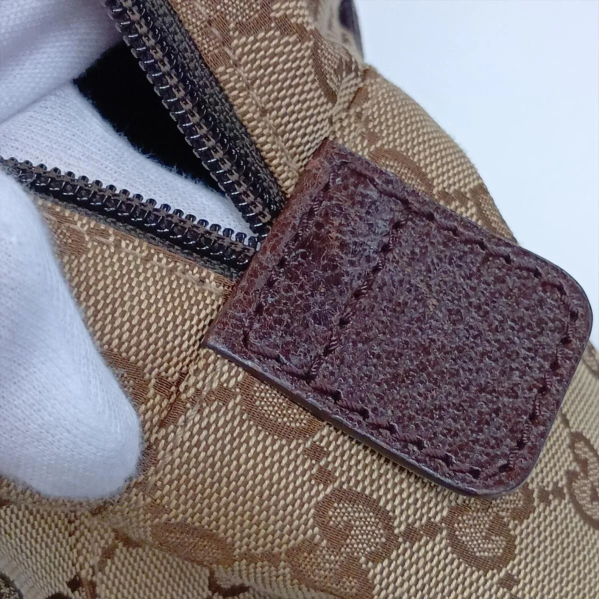 GG Canvas x Leather Boston Bag Brown 146310 — view 12
