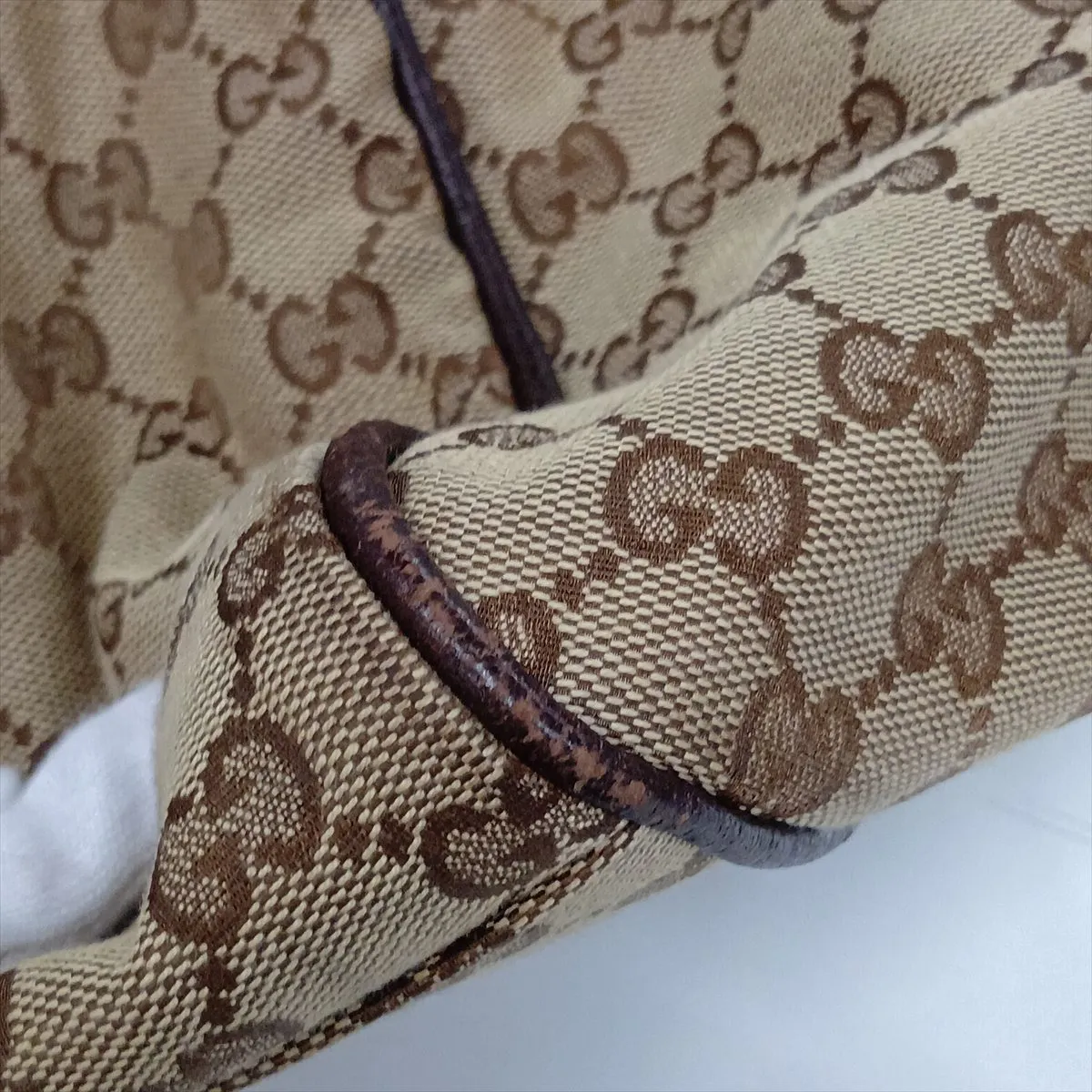 GG Canvas x Leather Boston Bag Brown 146310 — view 13