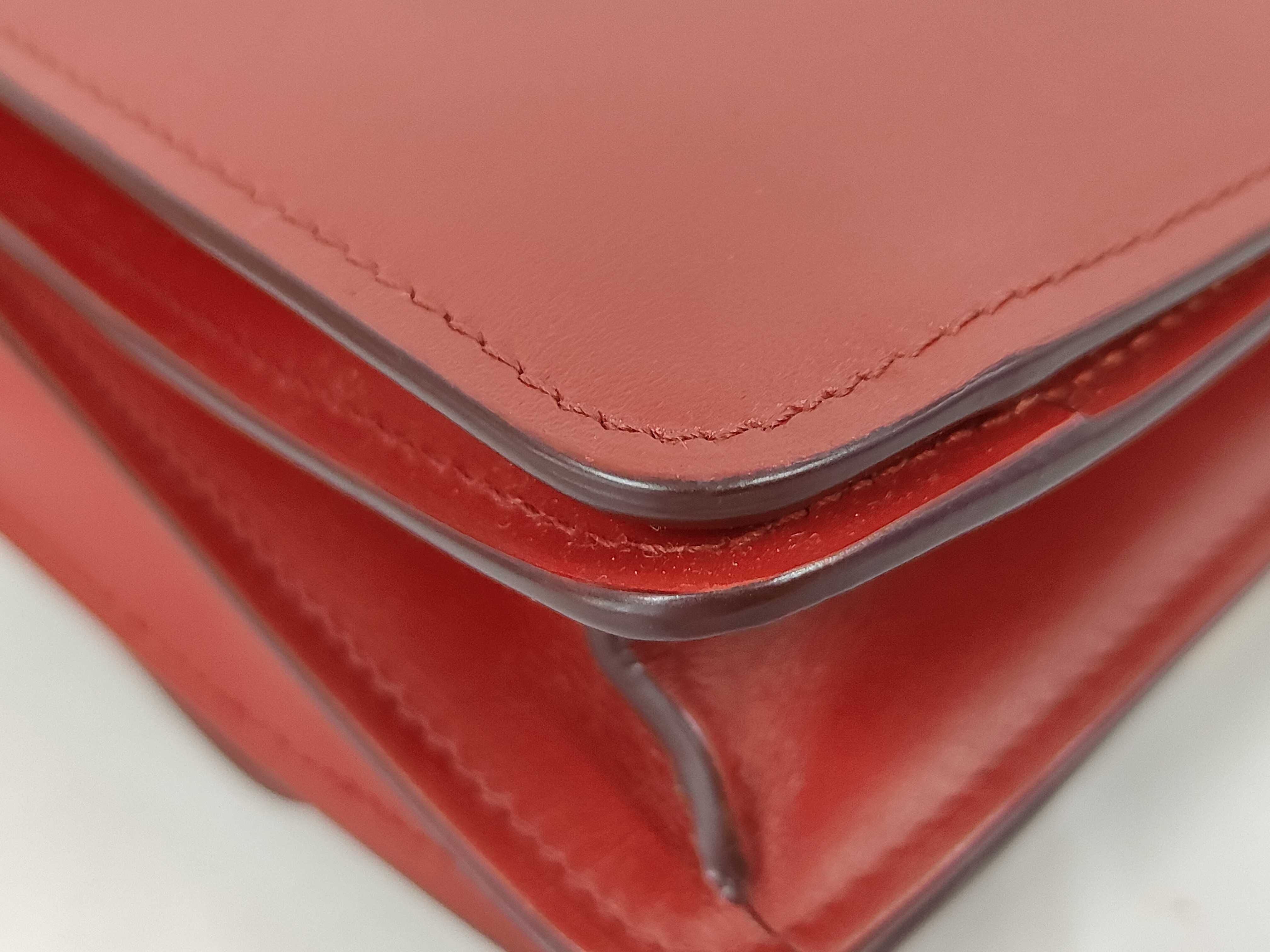 Classic Box Small Leather Shoulder Bag (Red) — view 3
