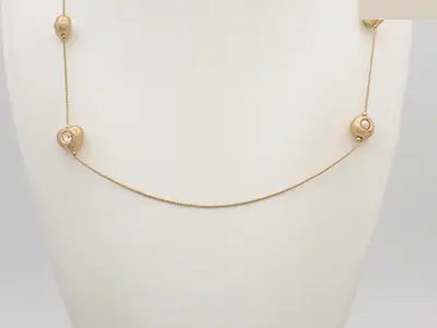 Rhinestone necklace, gold color, neck circumference approximately 79cm