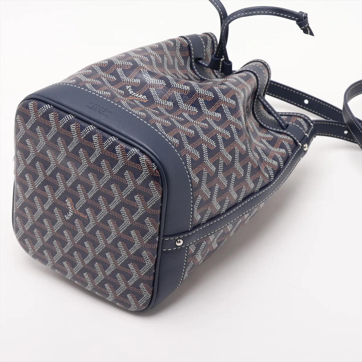 Petit Flot PVC x Leather Shoulder Bag, Blue — view 3