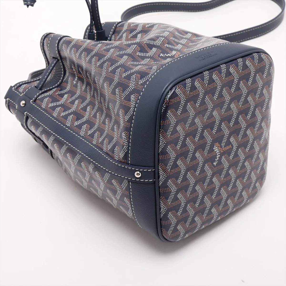 Petit Flot PVC x Leather Shoulder Bag, Blue — view 4