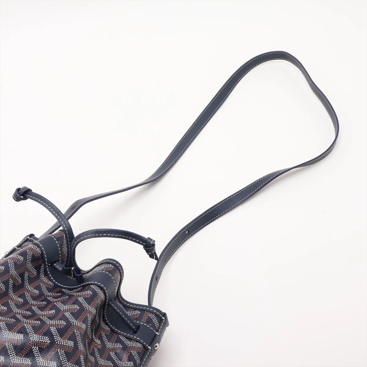 Petit Flot PVC x Leather Shoulder Bag, Blue — view 5