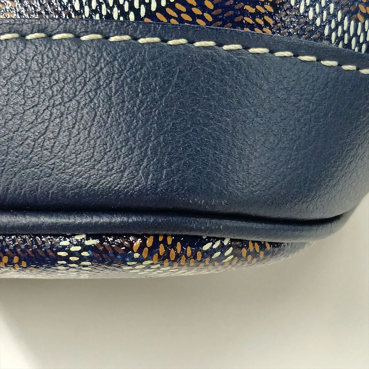 Petit Flot PVC x Leather Shoulder Bag, Blue — view 9