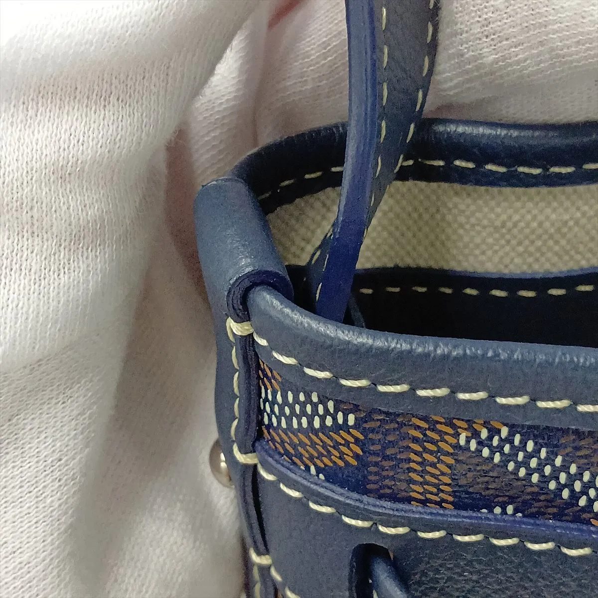 Petit Flot PVC x Leather Shoulder Bag, Blue — view 10