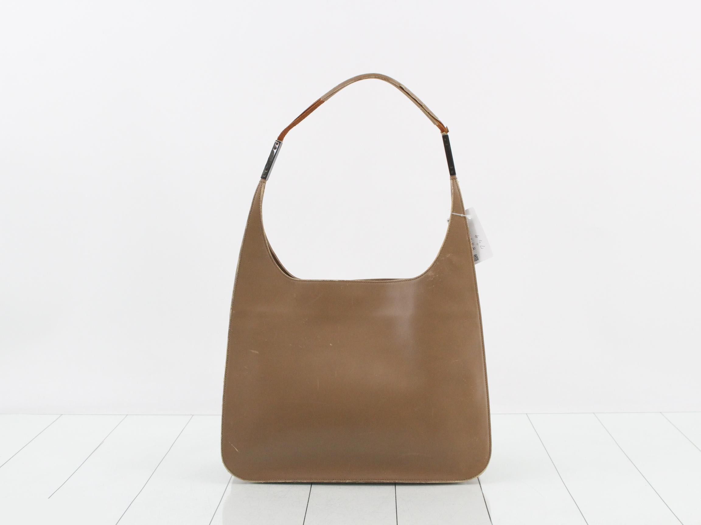 One-shoulder bag, leather, beige, 001-3167 — view 2