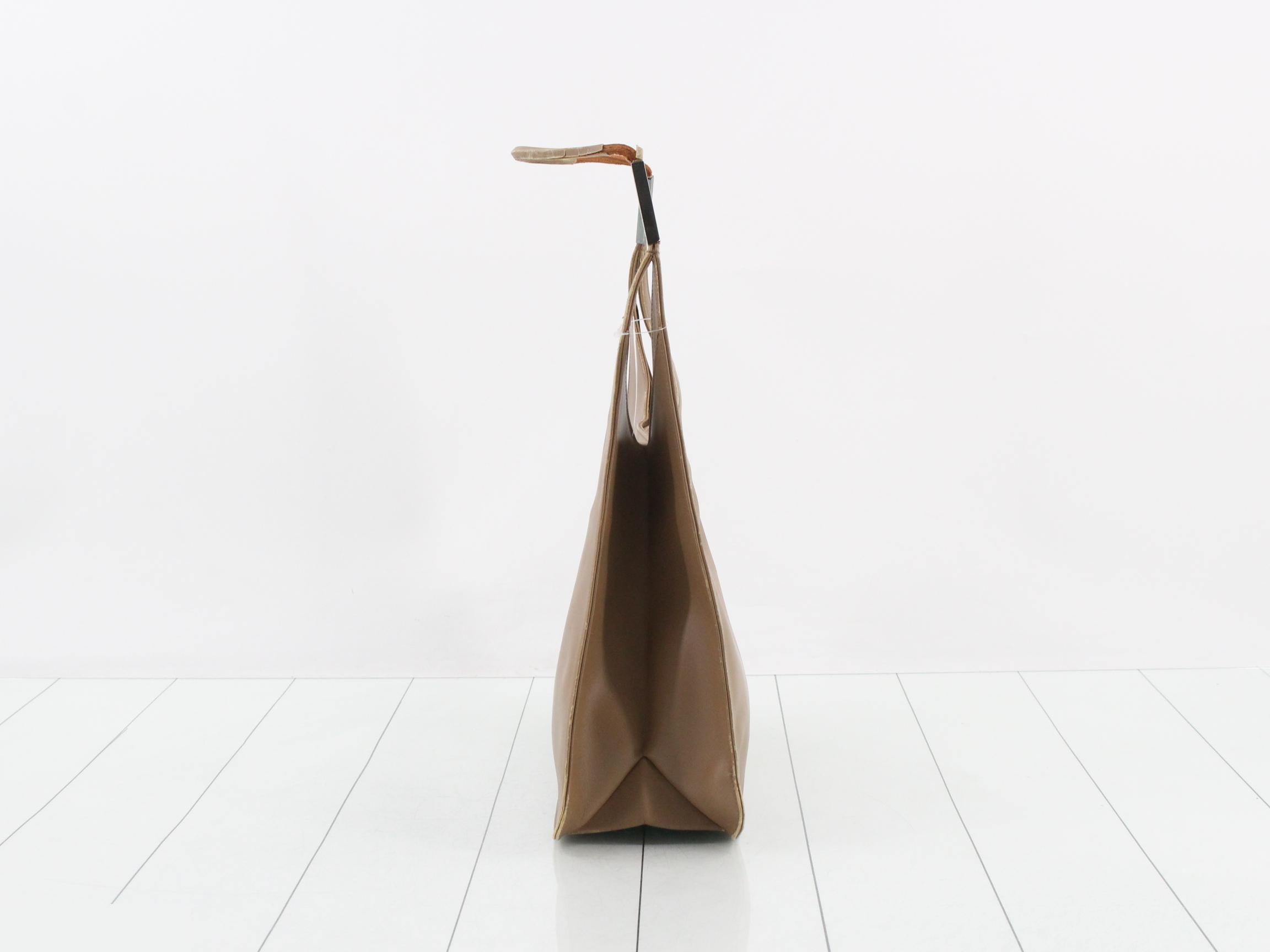 One-shoulder bag, leather, beige, 001-3167 — view 4