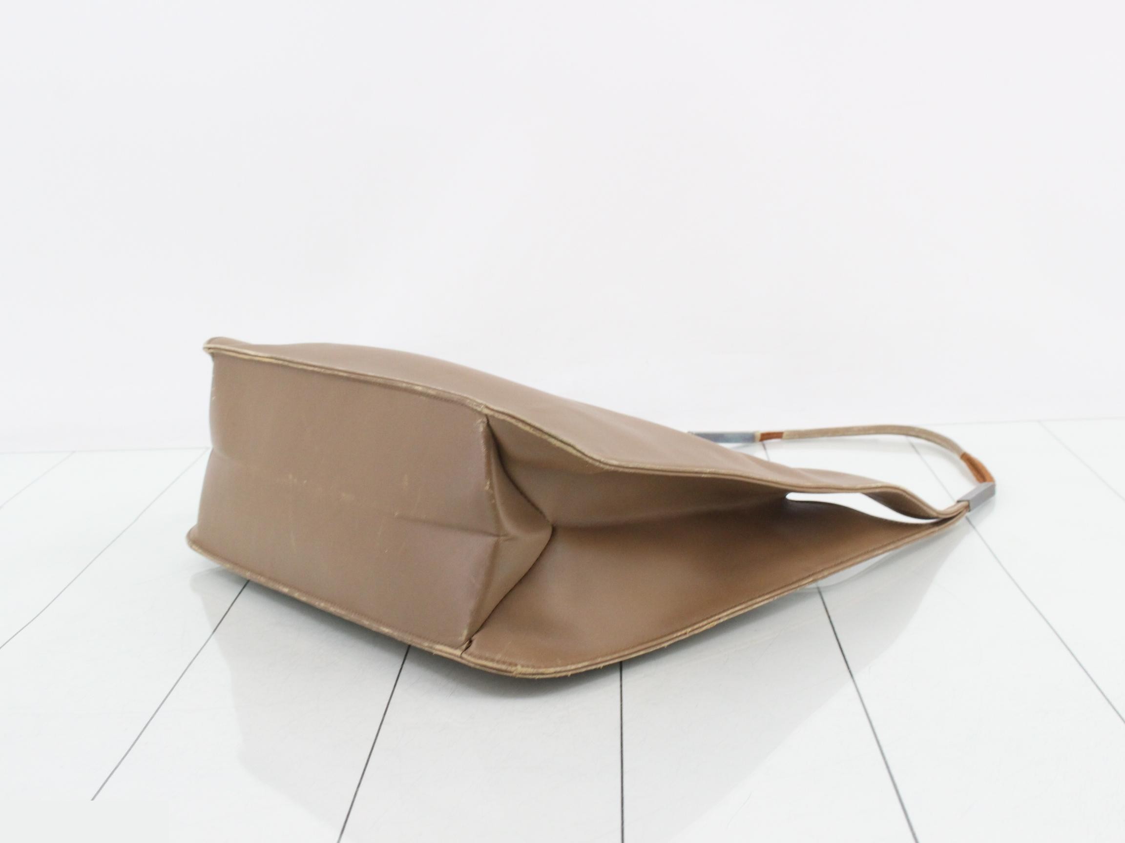 One-shoulder bag, leather, beige, 001-3167 — view 6