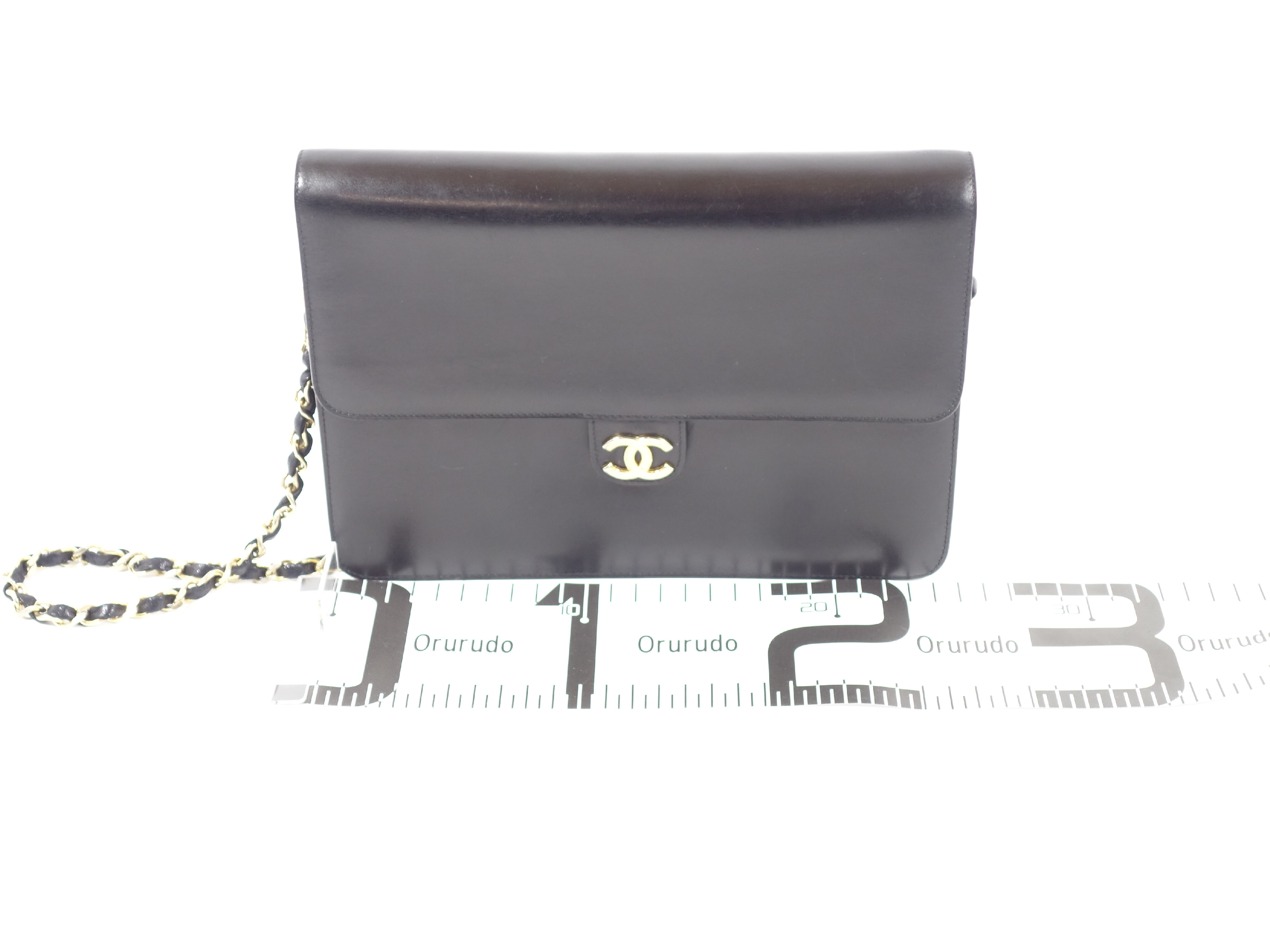 Push-Lock Box Calf Chain Shoulder Bag — view 2