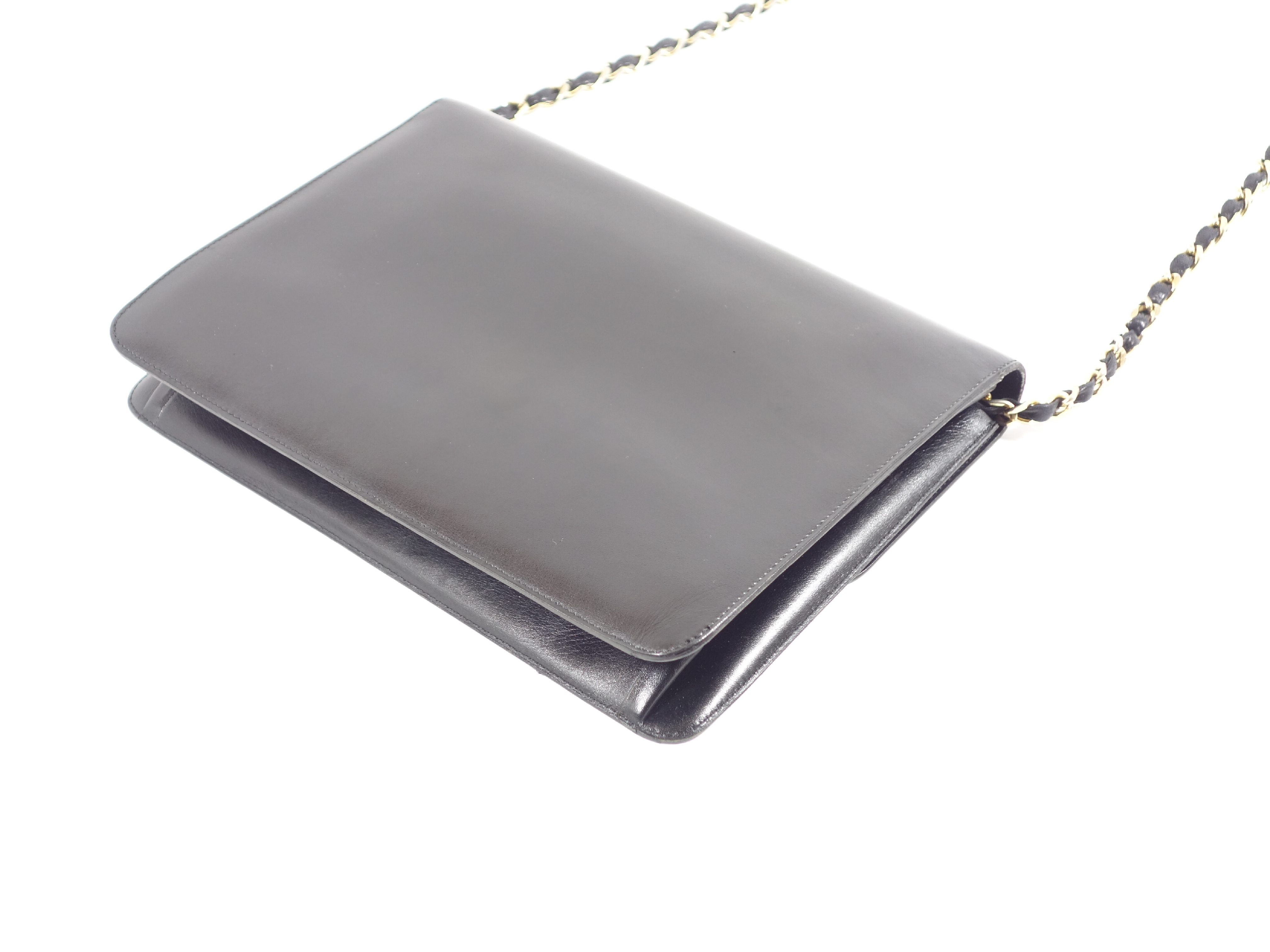 Push-Lock Box Calf Chain Shoulder Bag — view 7