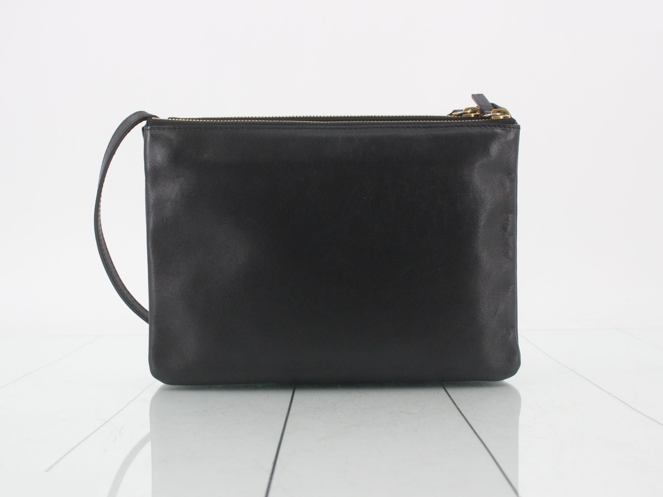 Shoulder bag, Trio, black leather — view 2