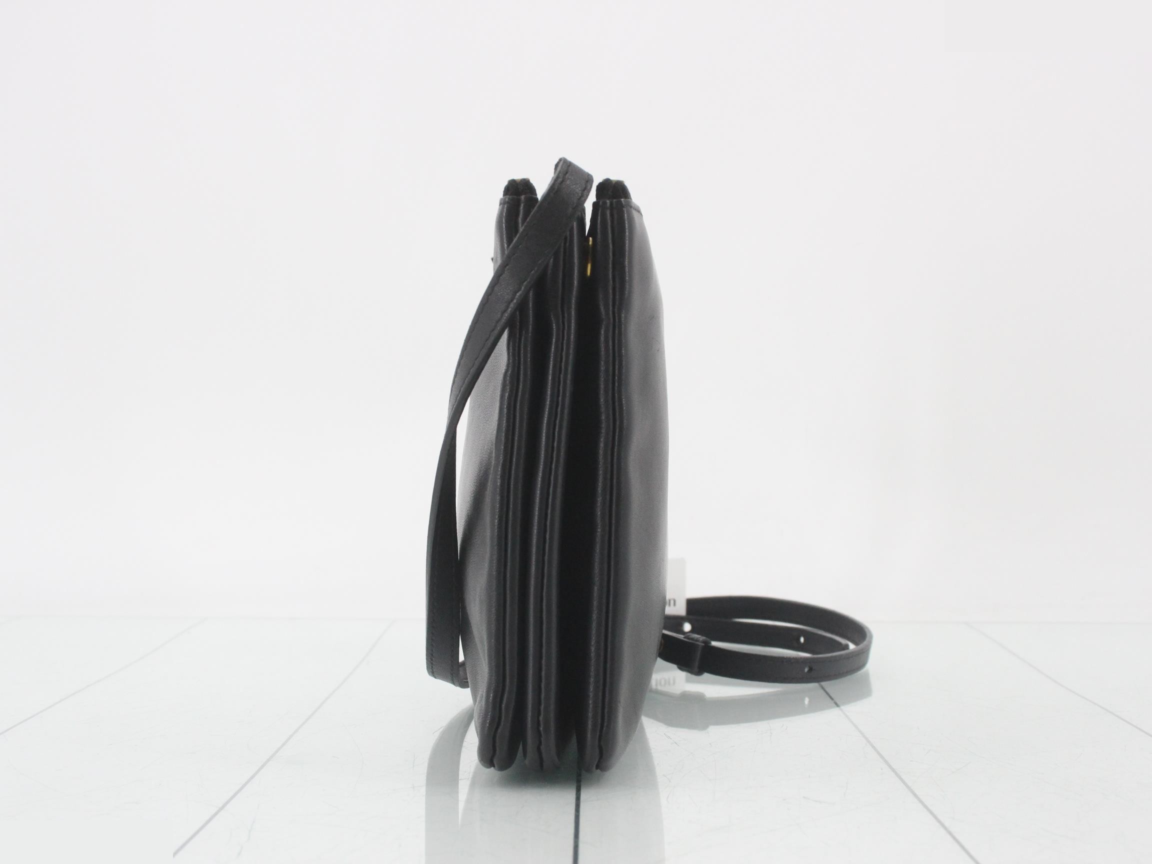 Shoulder bag, Trio, black leather — view 3