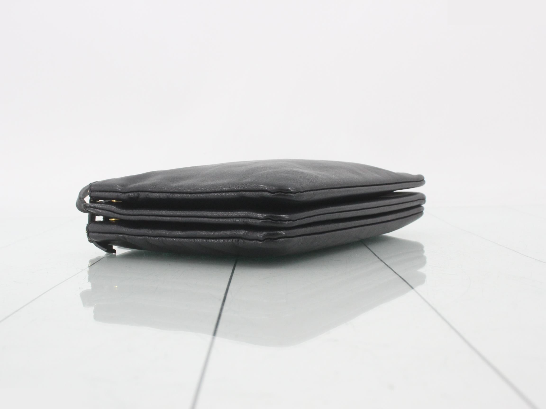 Shoulder bag, Trio, black leather — view 5