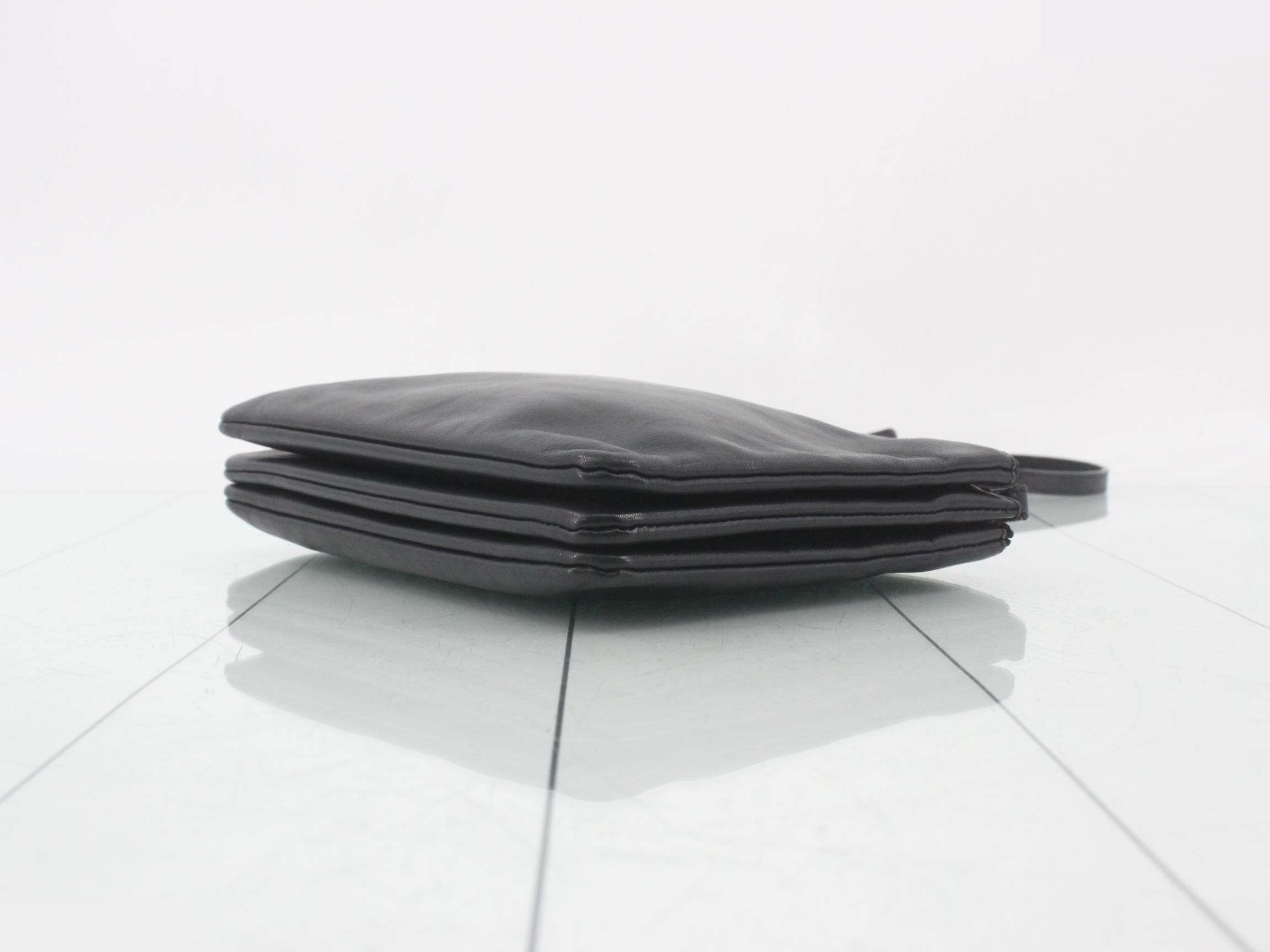 Shoulder bag, Trio, black leather — view 6