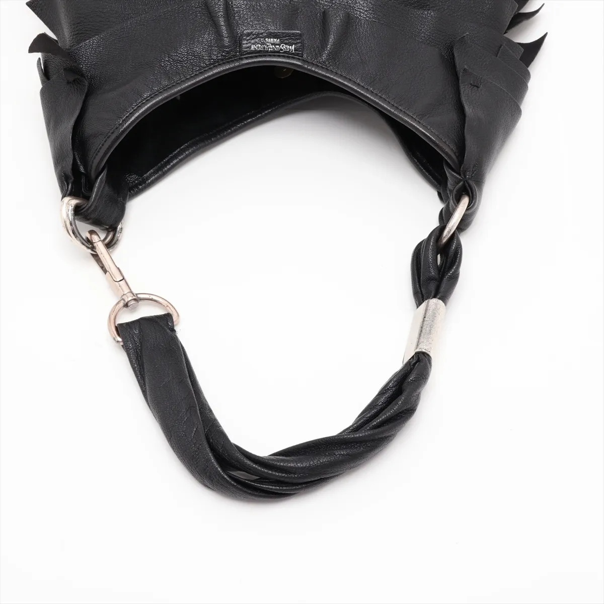 Saint-Tropez Leather Shoulder Bag, Black — view 5