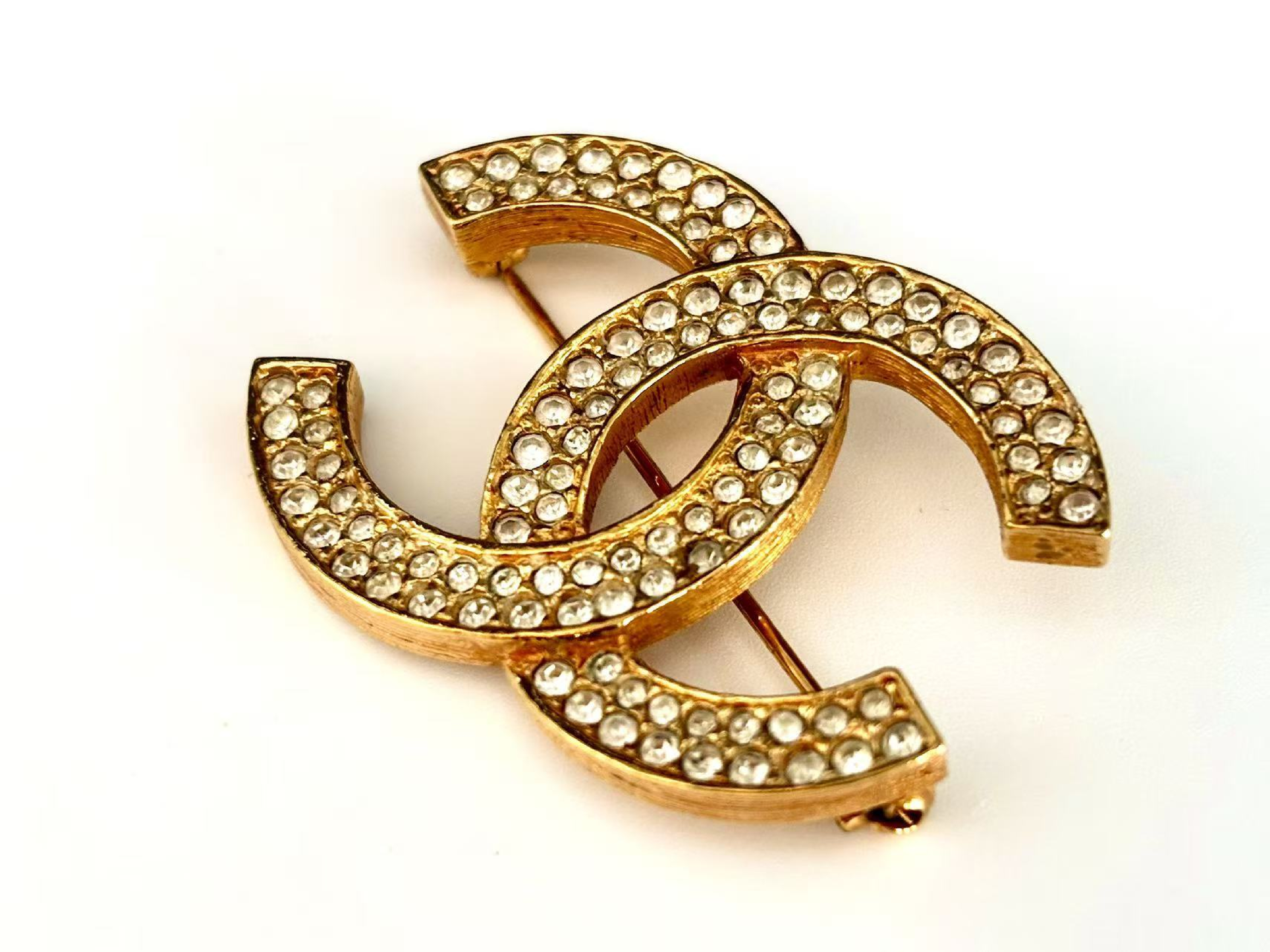 Coco Mark Rhinestone Brooch with Engraving — view 3