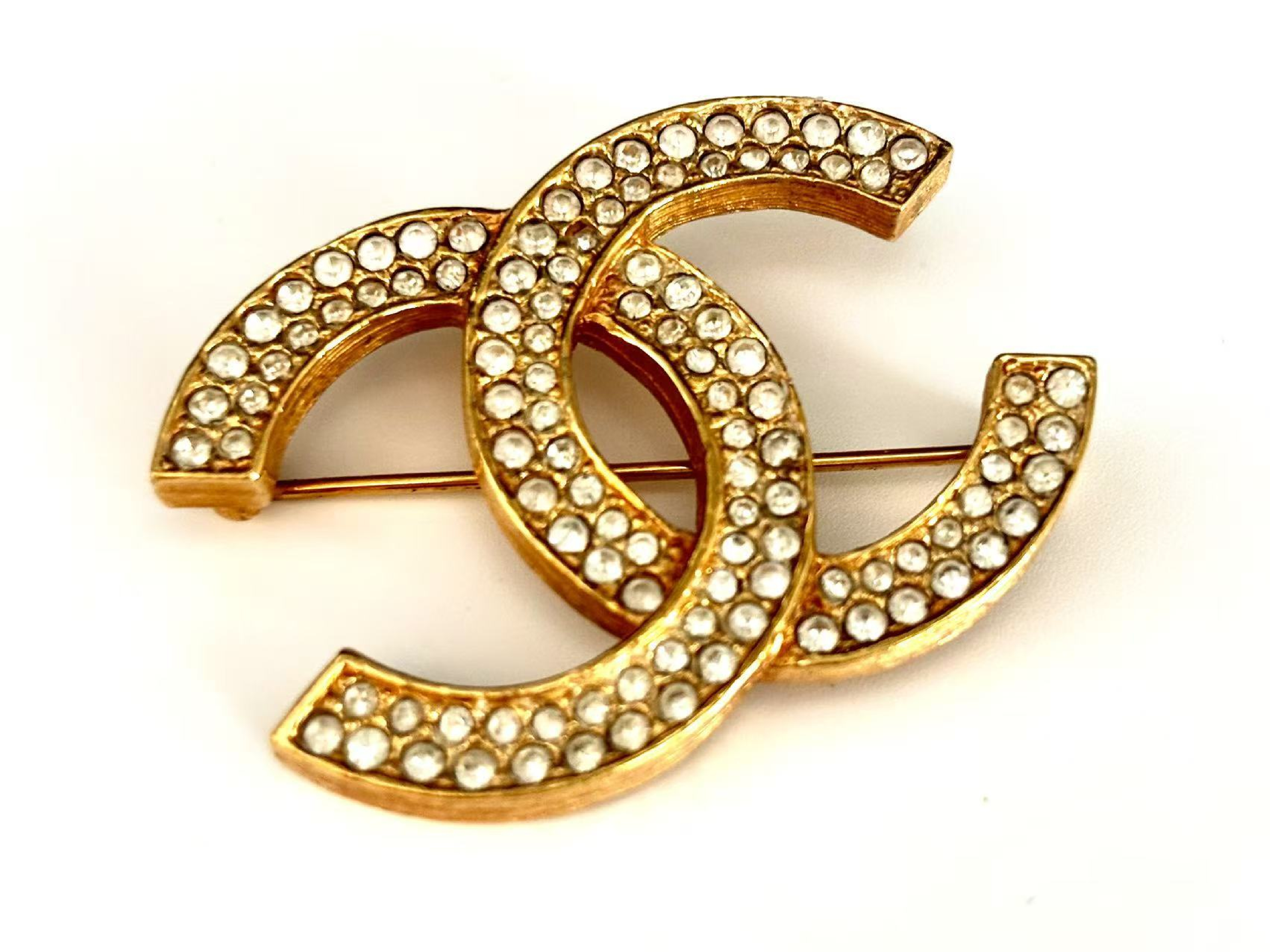 Coco Mark Rhinestone Brooch with Engraving — view 4