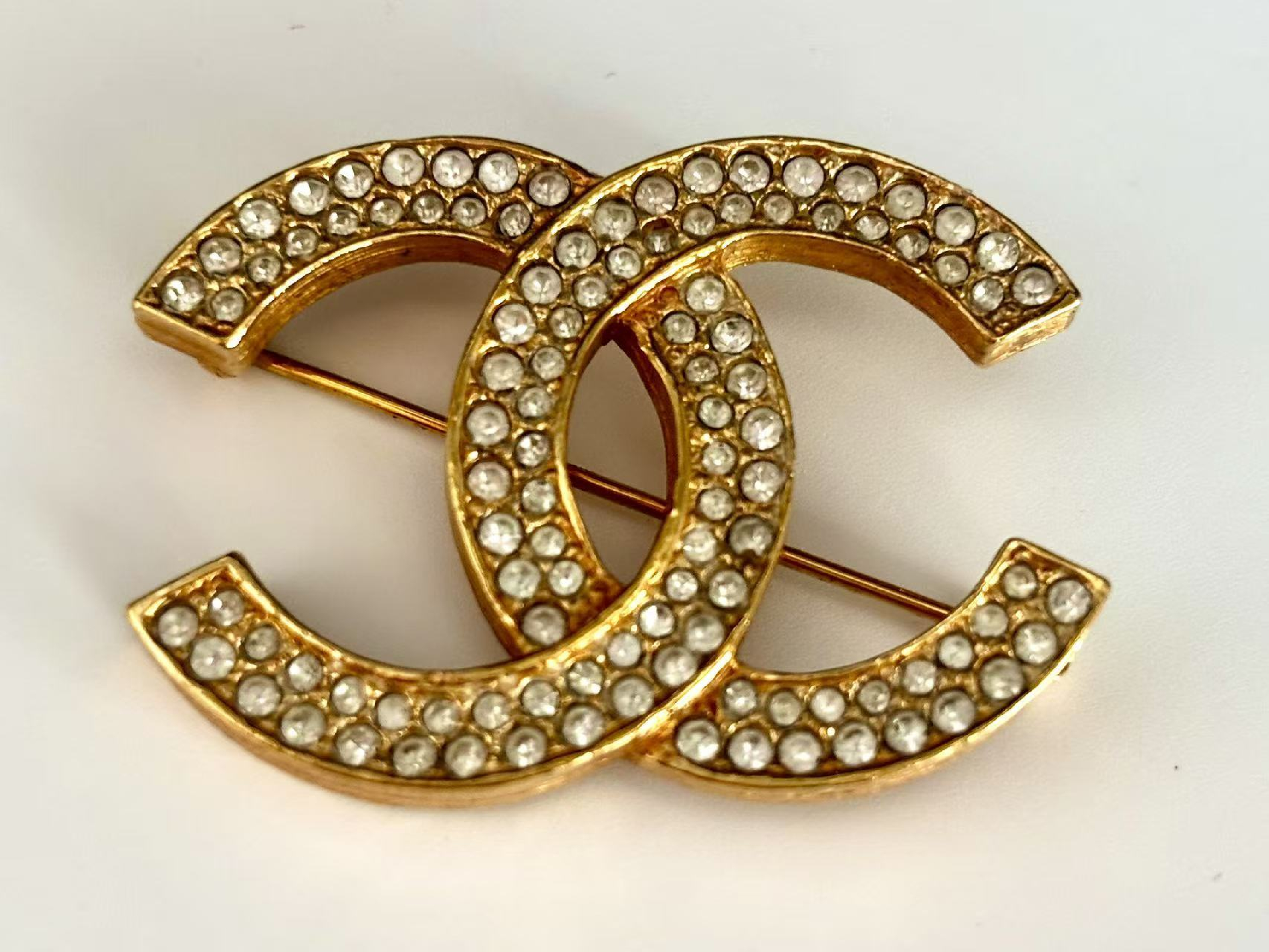 Coco Mark Rhinestone Brooch with Engraving — view 5