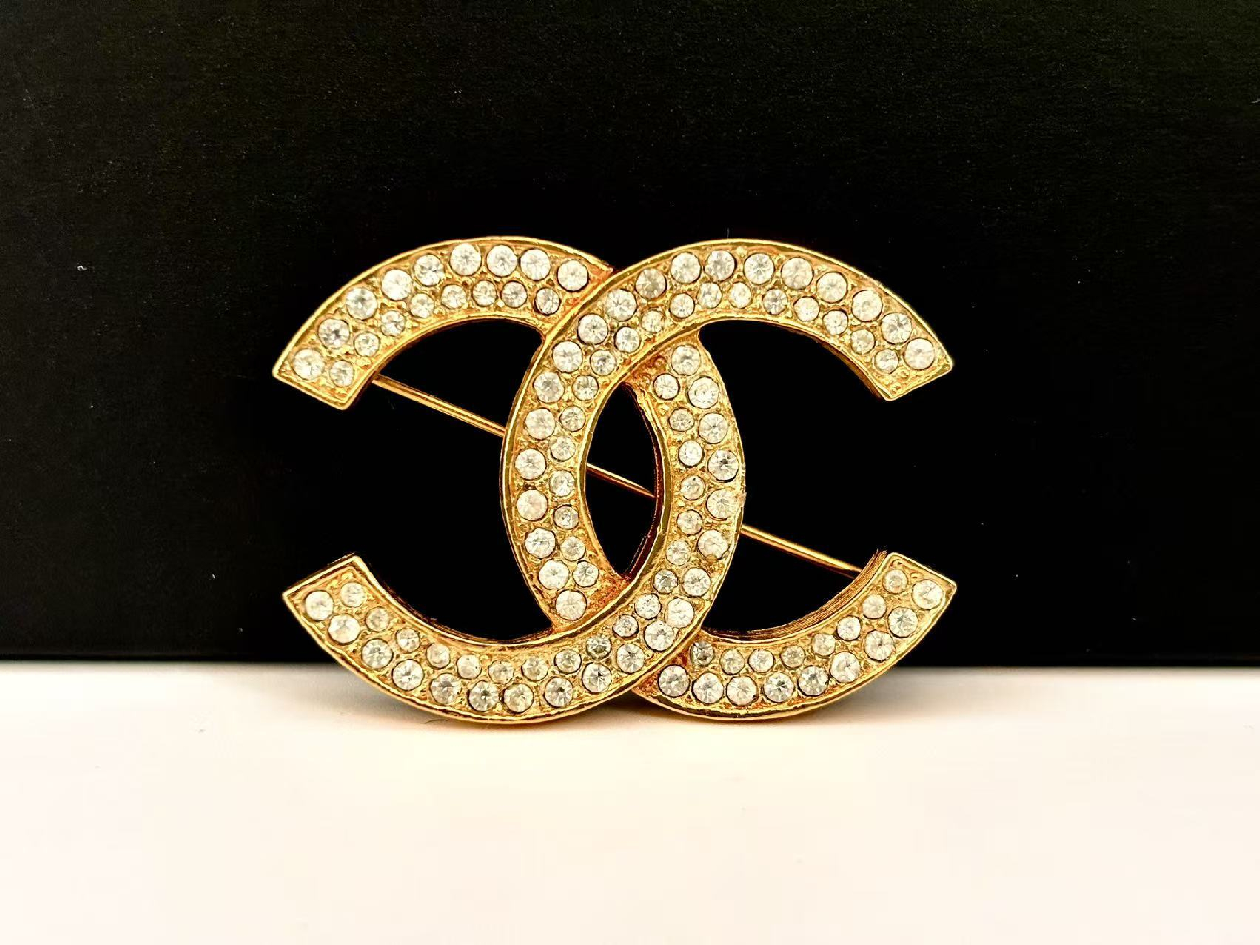 Coco Mark Rhinestone Brooch with Engraving — view 6