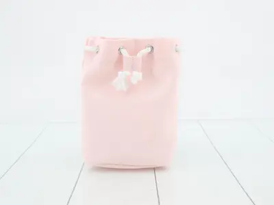 Pink drawstring pouch