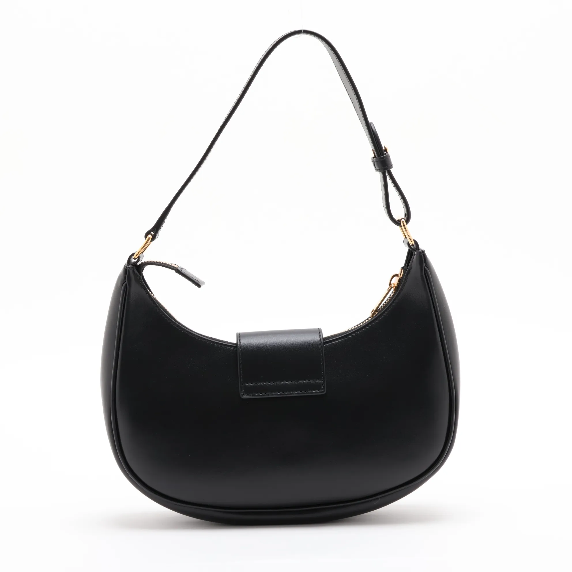 Ava Leather Shoulder Bag, Black — view 2