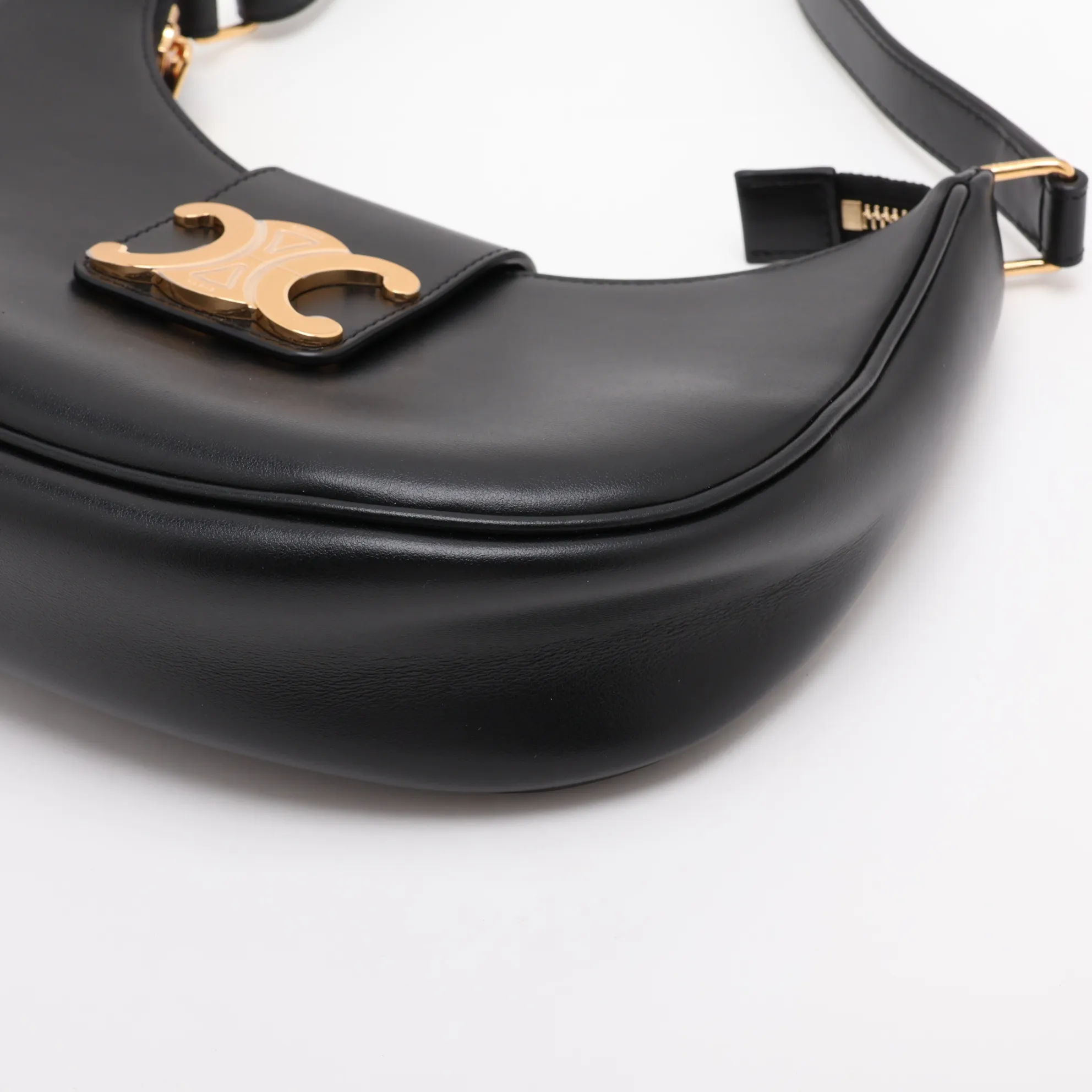 Ava Leather Shoulder Bag, Black — view 3