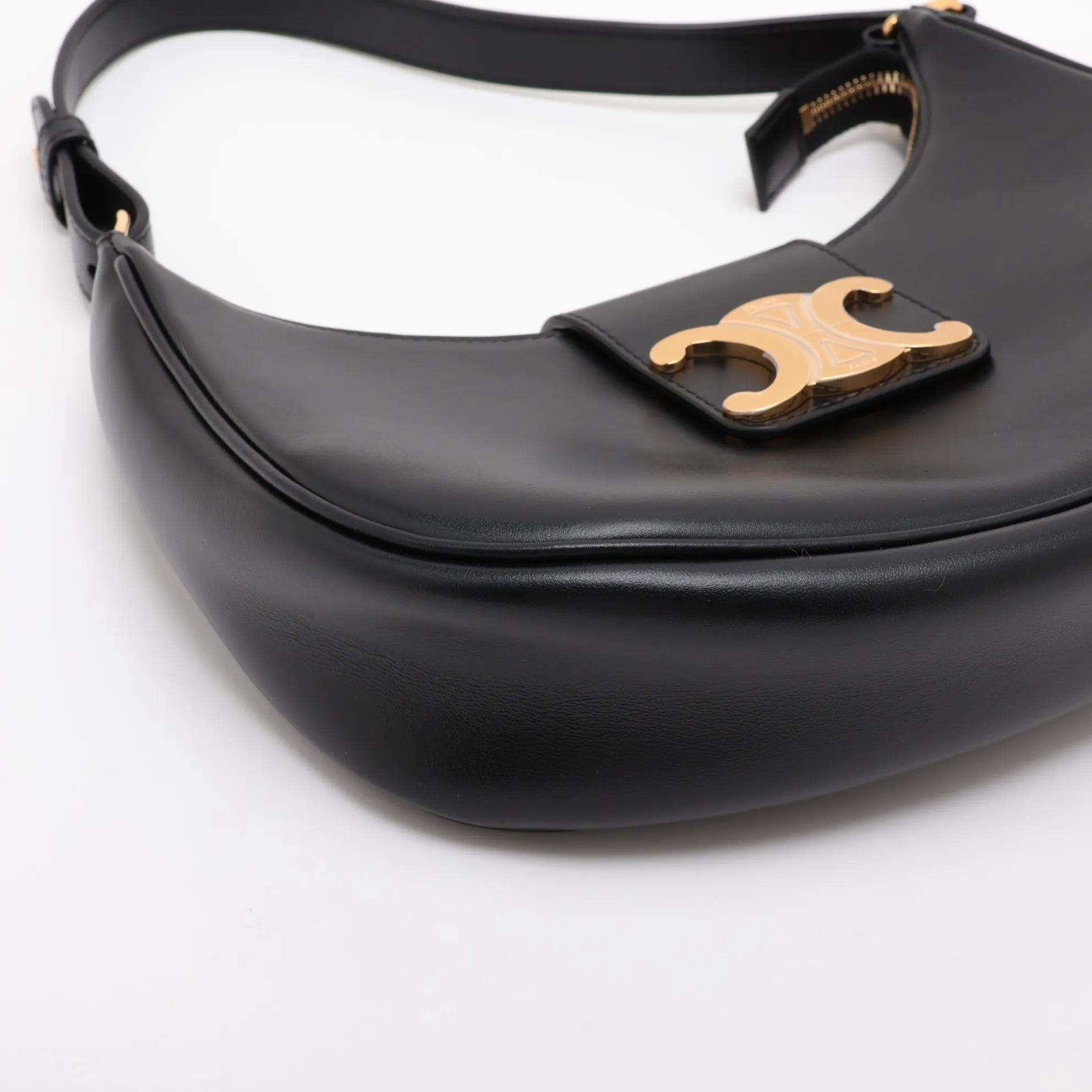 Ava Leather Shoulder Bag, Black — view 4