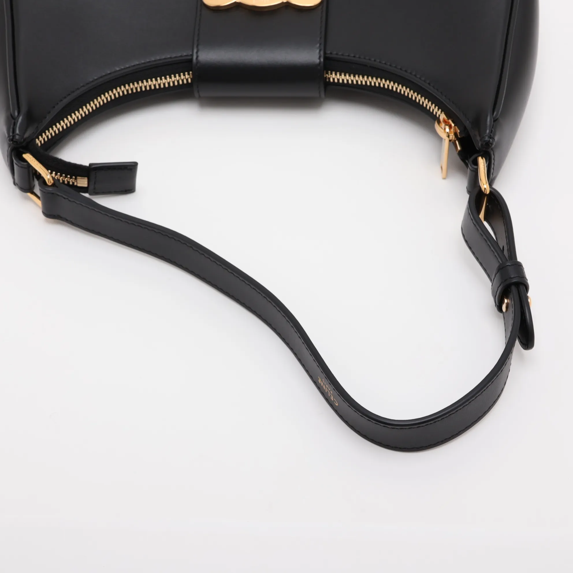 Ava Leather Shoulder Bag, Black — view 5